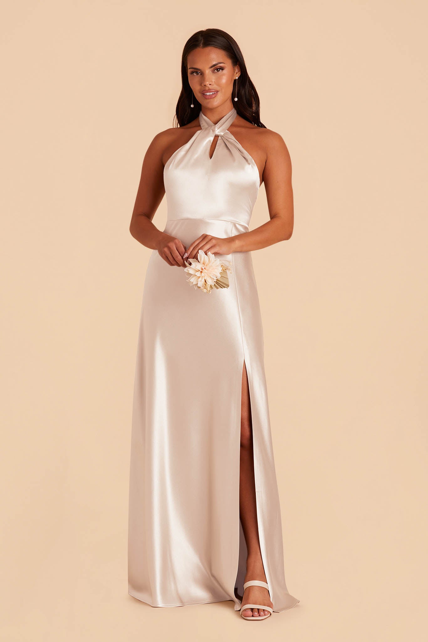 Champagne Halter Neck Dress