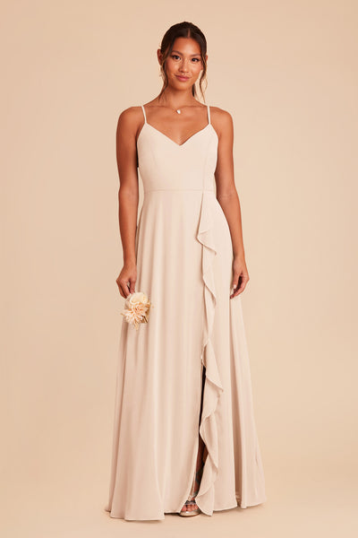 Champagne Theresa Chiffon Dress by Birdy Grey