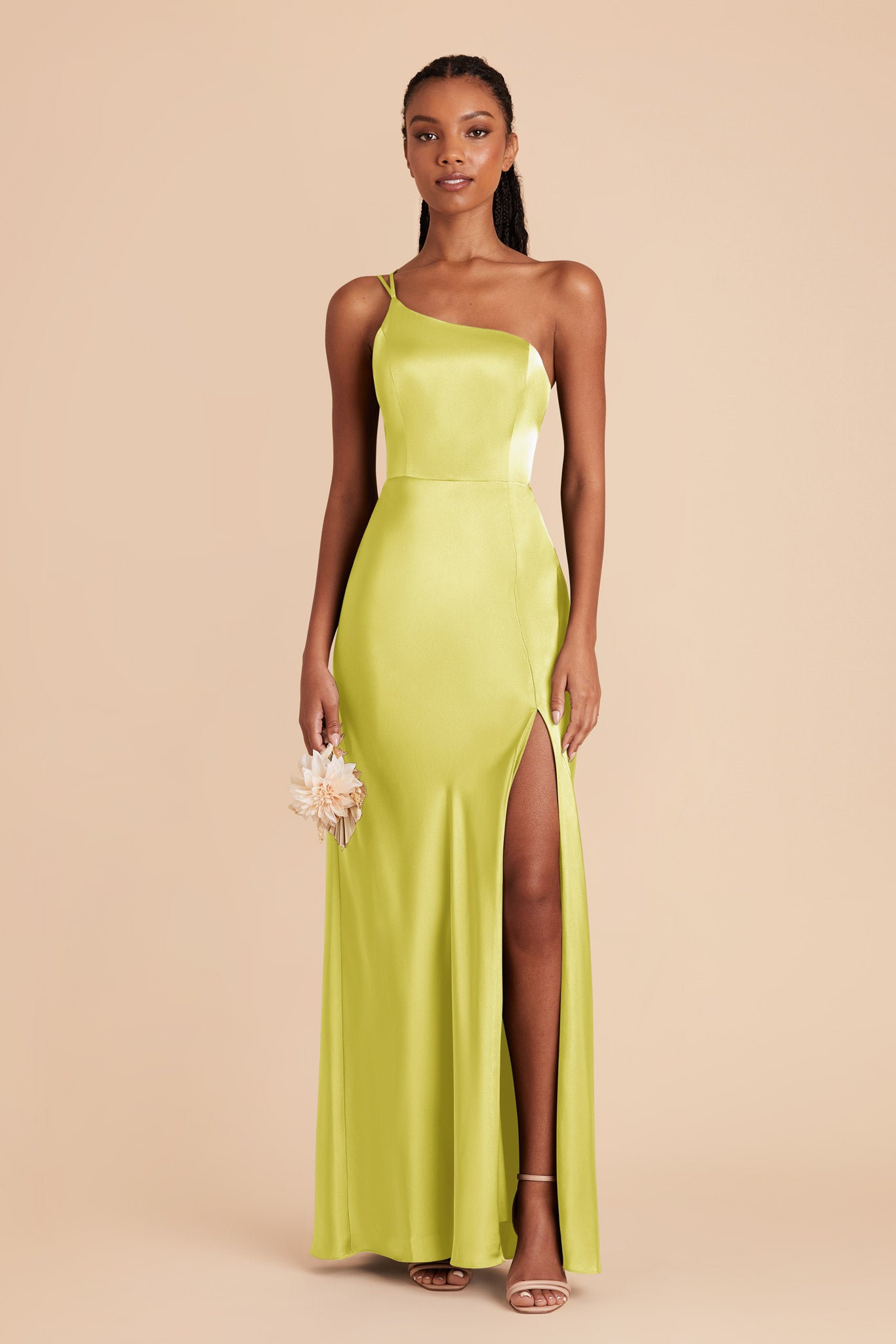 Chartreuse Kensie Matte Satin Dress by Birdy Grey