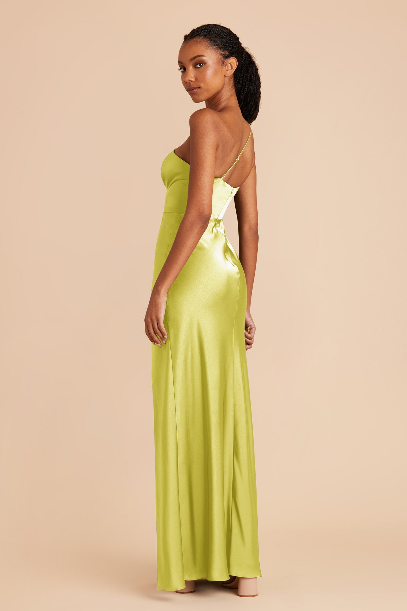 Chartreuse Kensie Matte Satin Dress by Birdy Grey