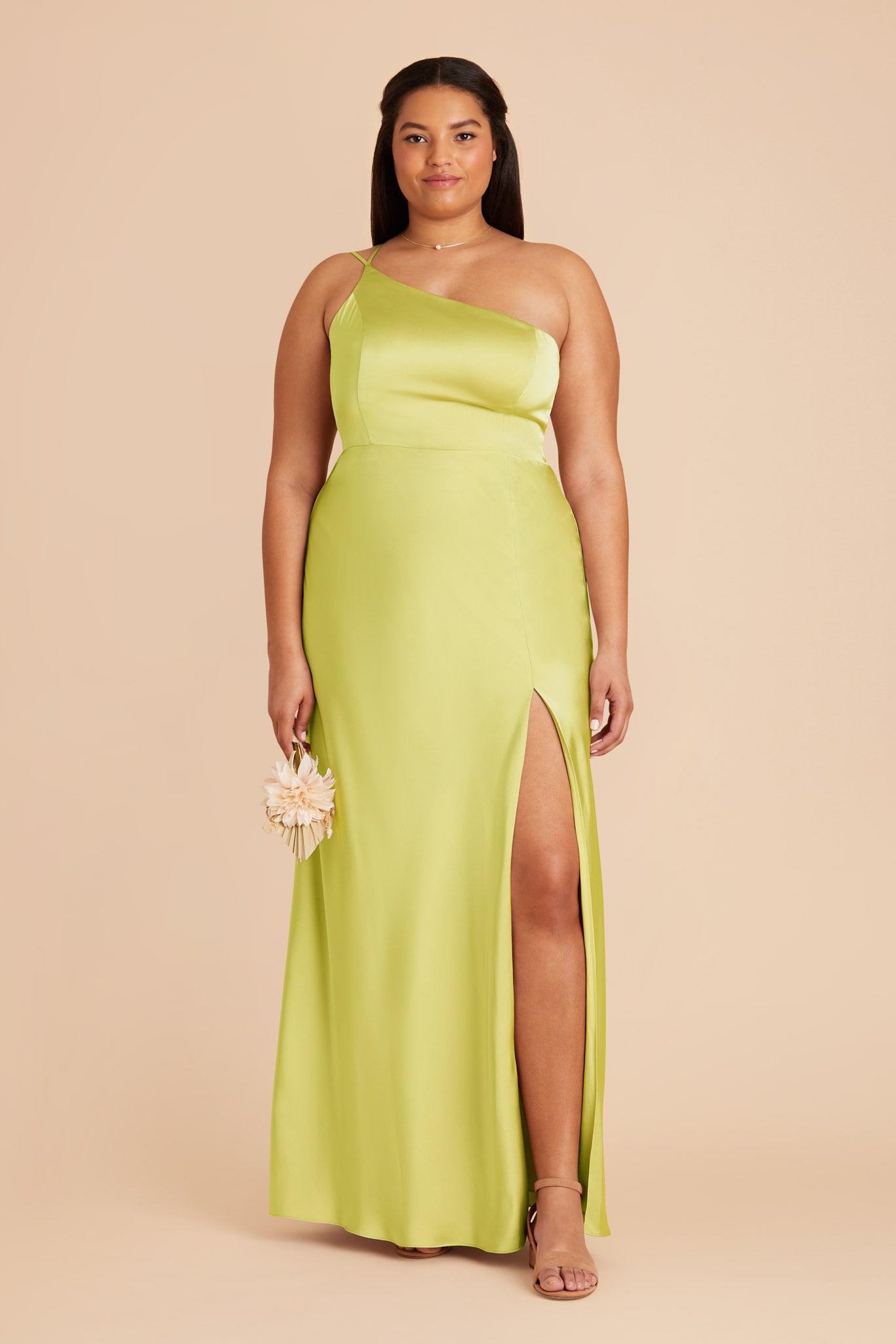 Chartreuse Kensie Matte Satin Dress by Birdy Grey