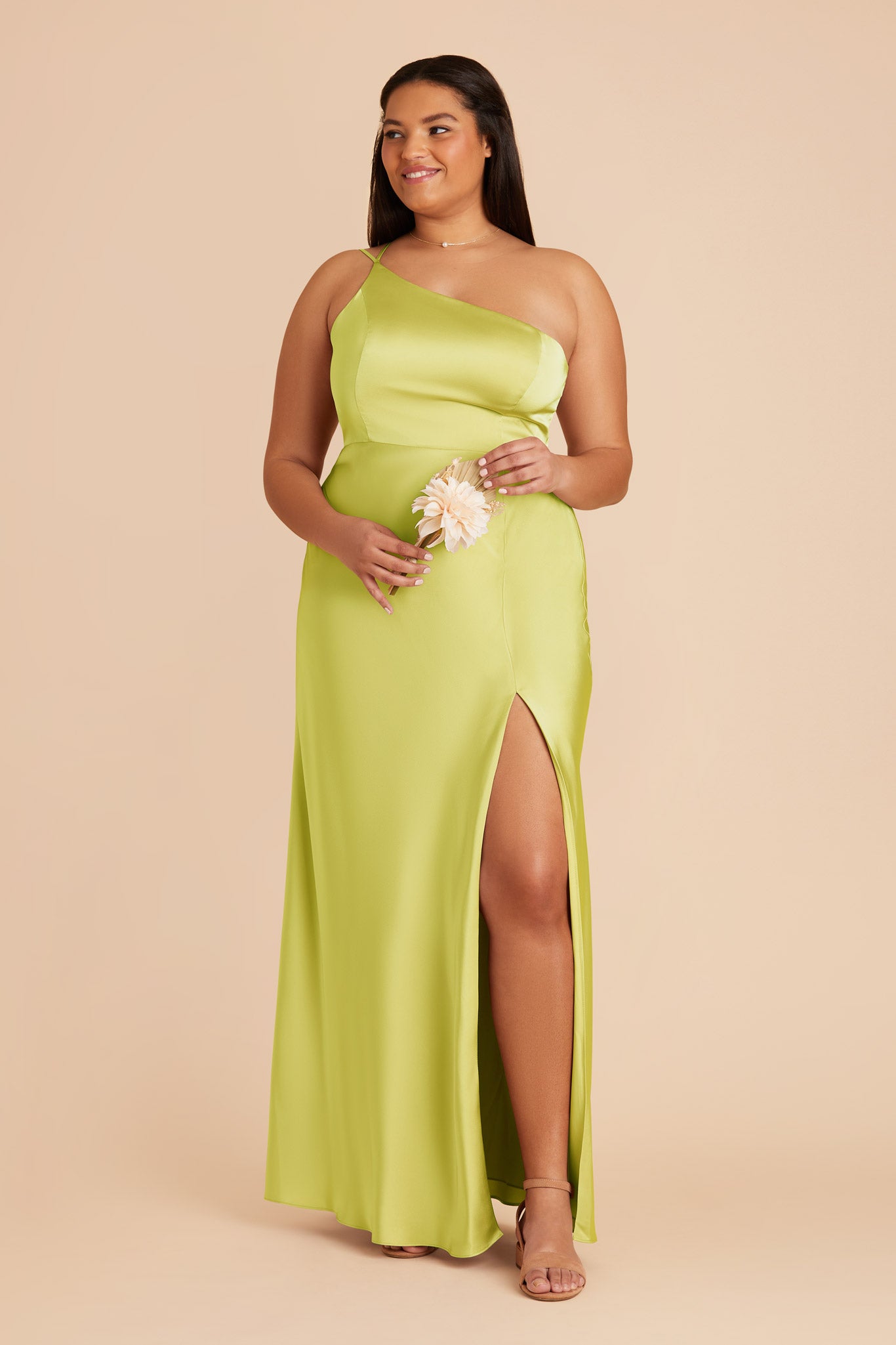 Chartreuse Kensie Matte Satin Dress by Birdy Grey