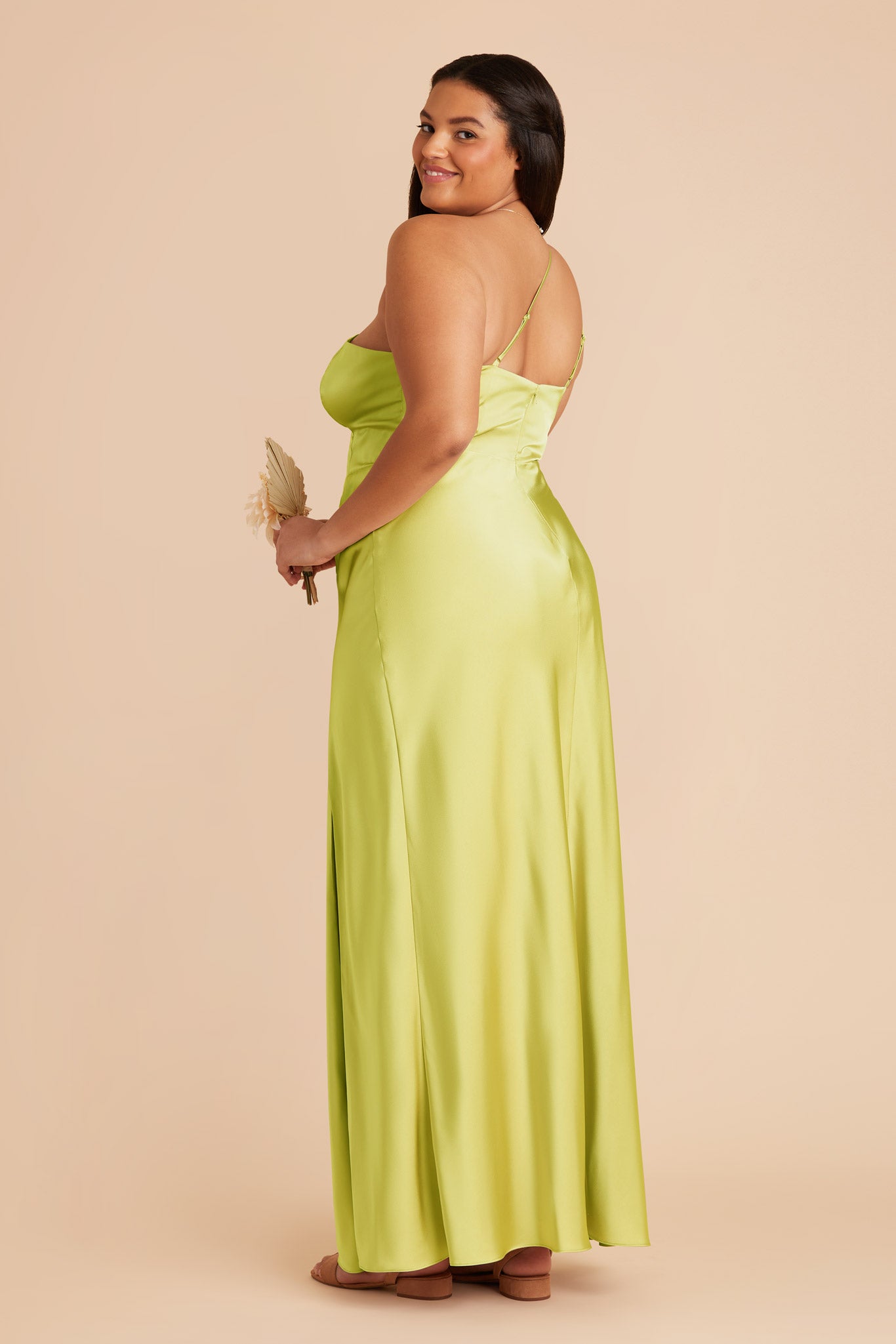 Chartreuse Kensie Matte Satin Dress by Birdy Grey