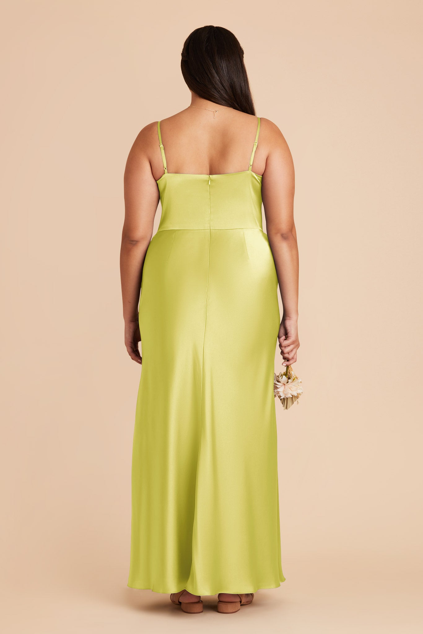 Chartreuse Mai Matte Satin Dress by Birdy Grey