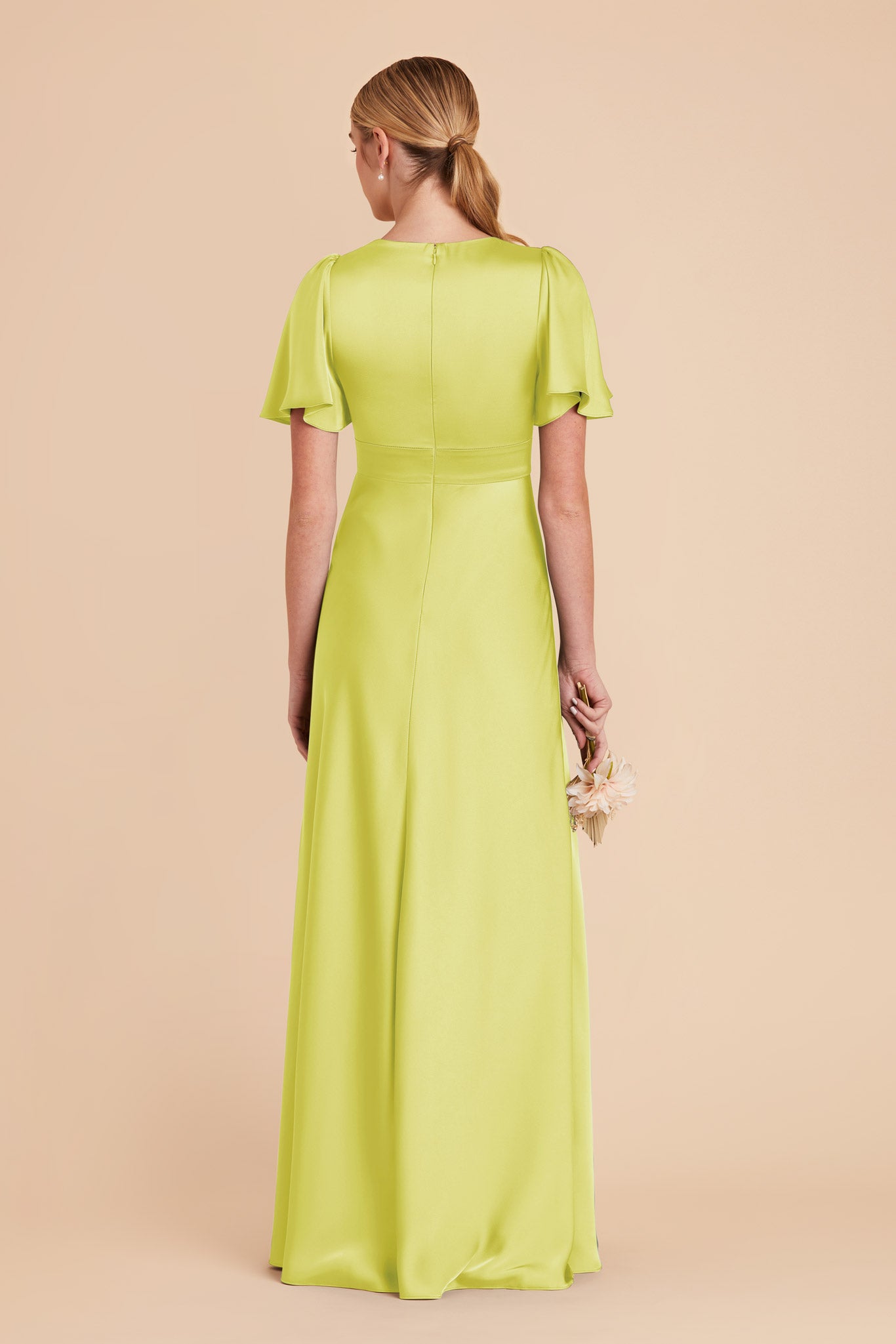 Chartreuse Marni Matte Satin Dress by Birdy Grey