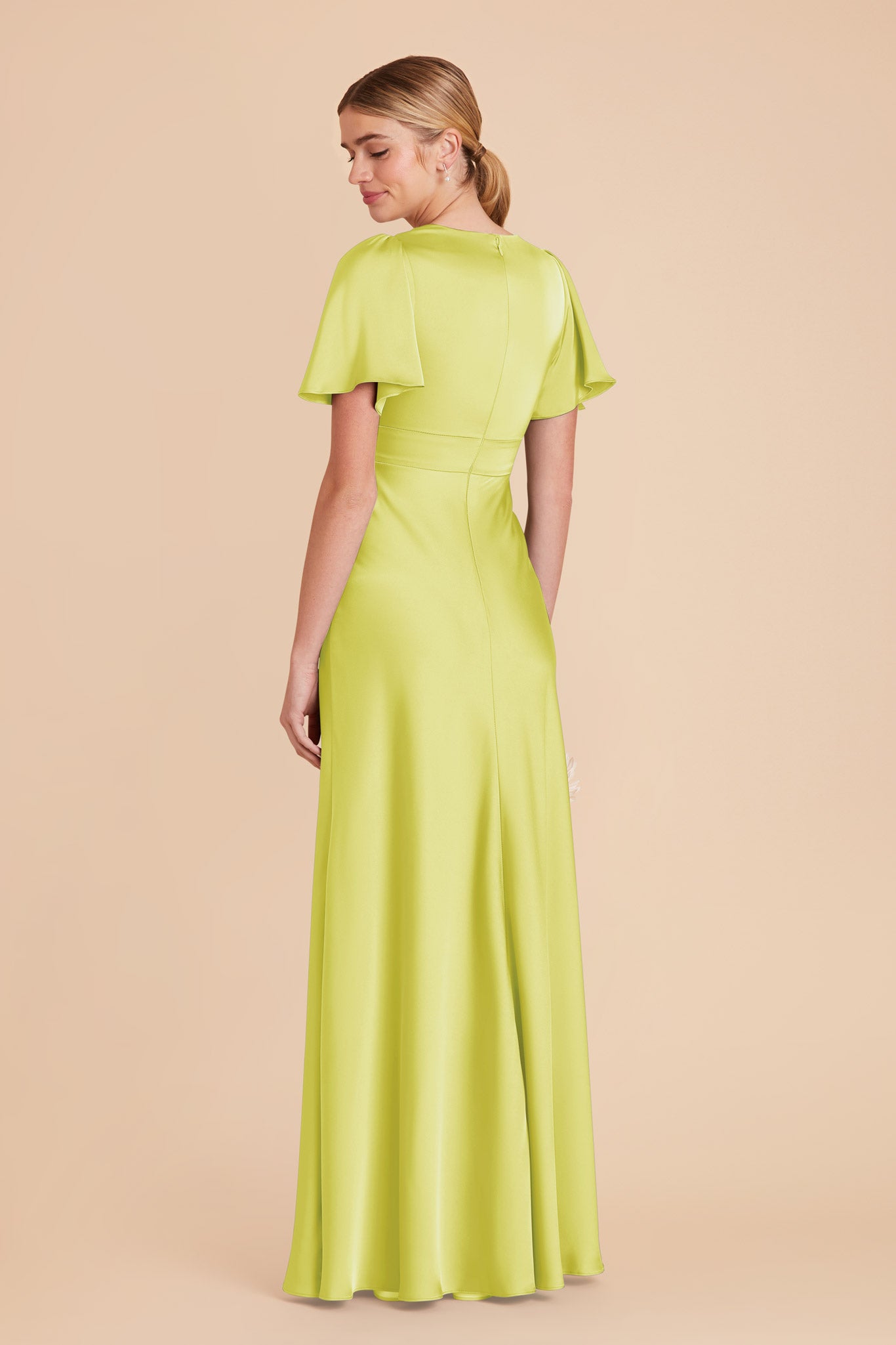 Chartreuse Marni Matte Satin Dress by Birdy Grey