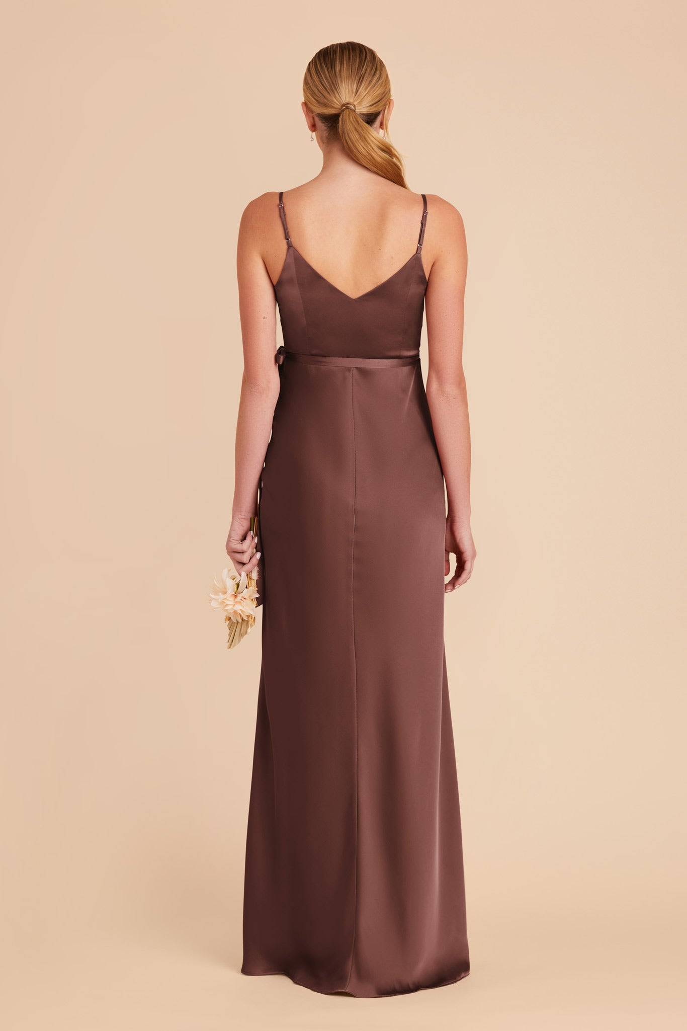 Chocolate Brown Cindy Matte Satin Dress by Birdy Grey