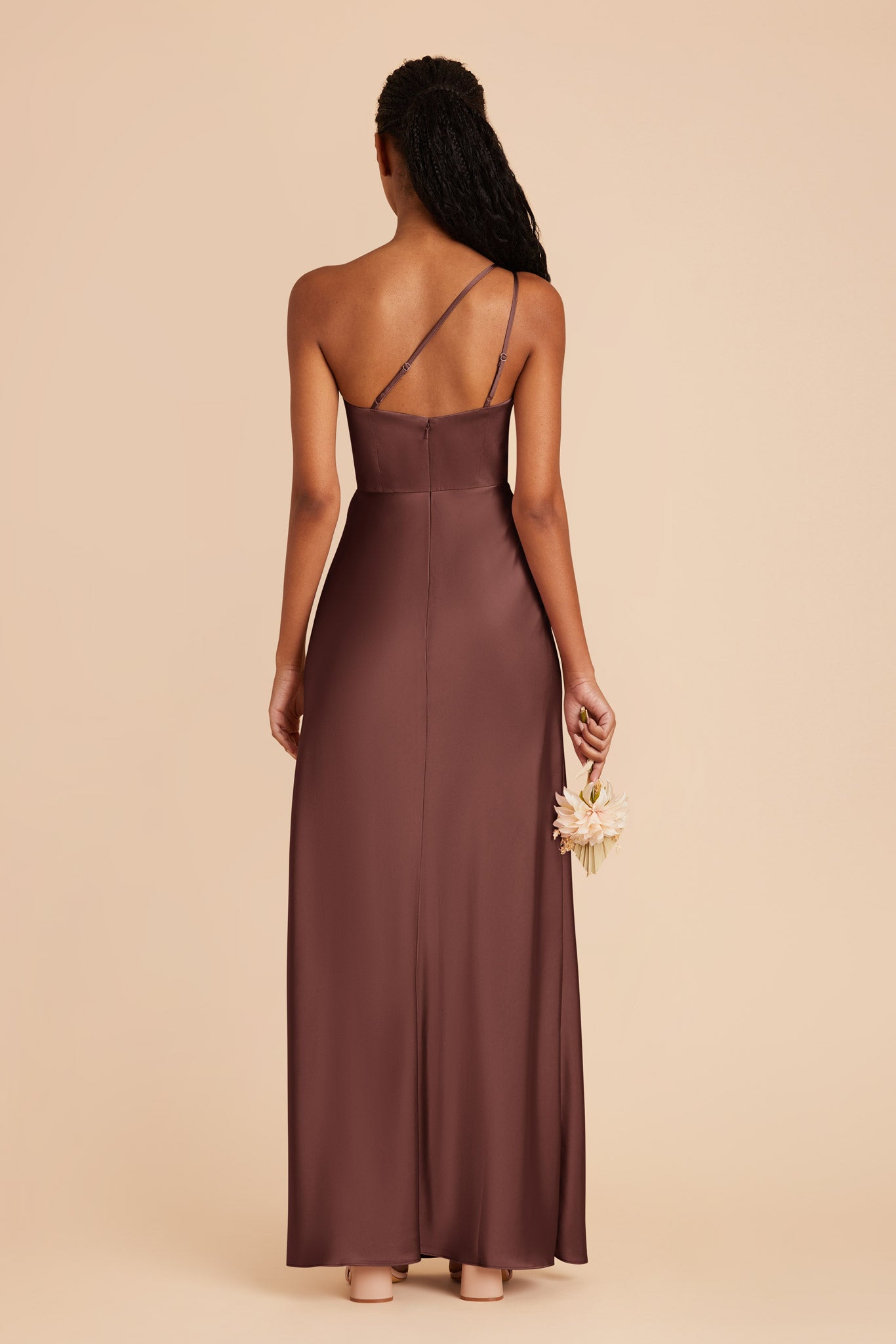 Chocolate Brown Kensie Matte Satin Dress by Birdy Grey