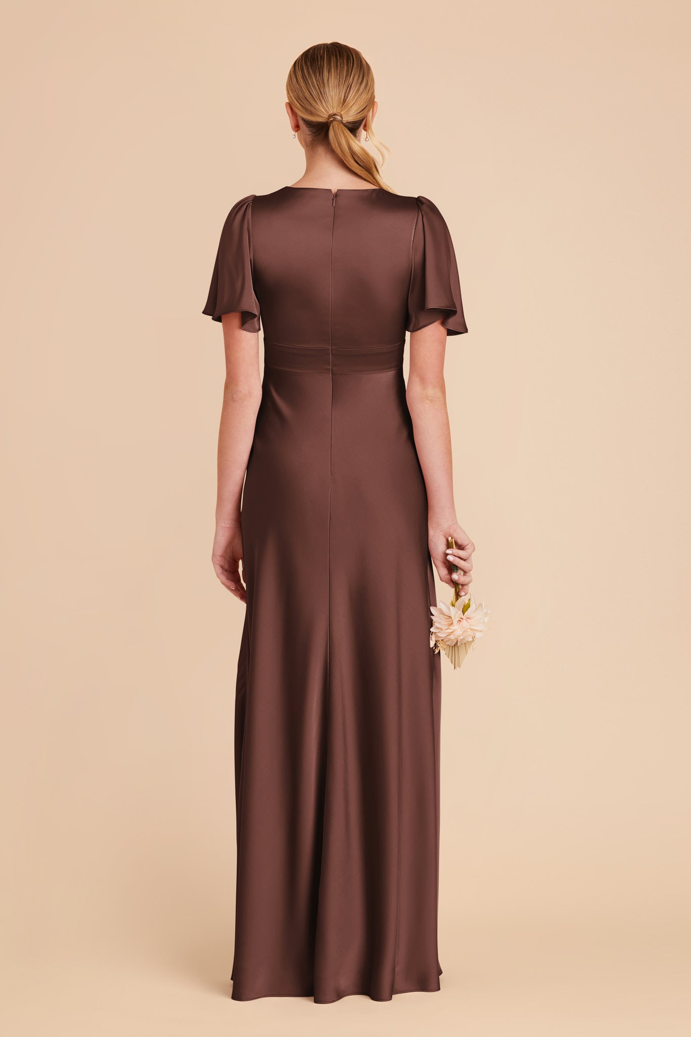 Chocolate Brown Marni Matte Satin Dress by Birdy Grey