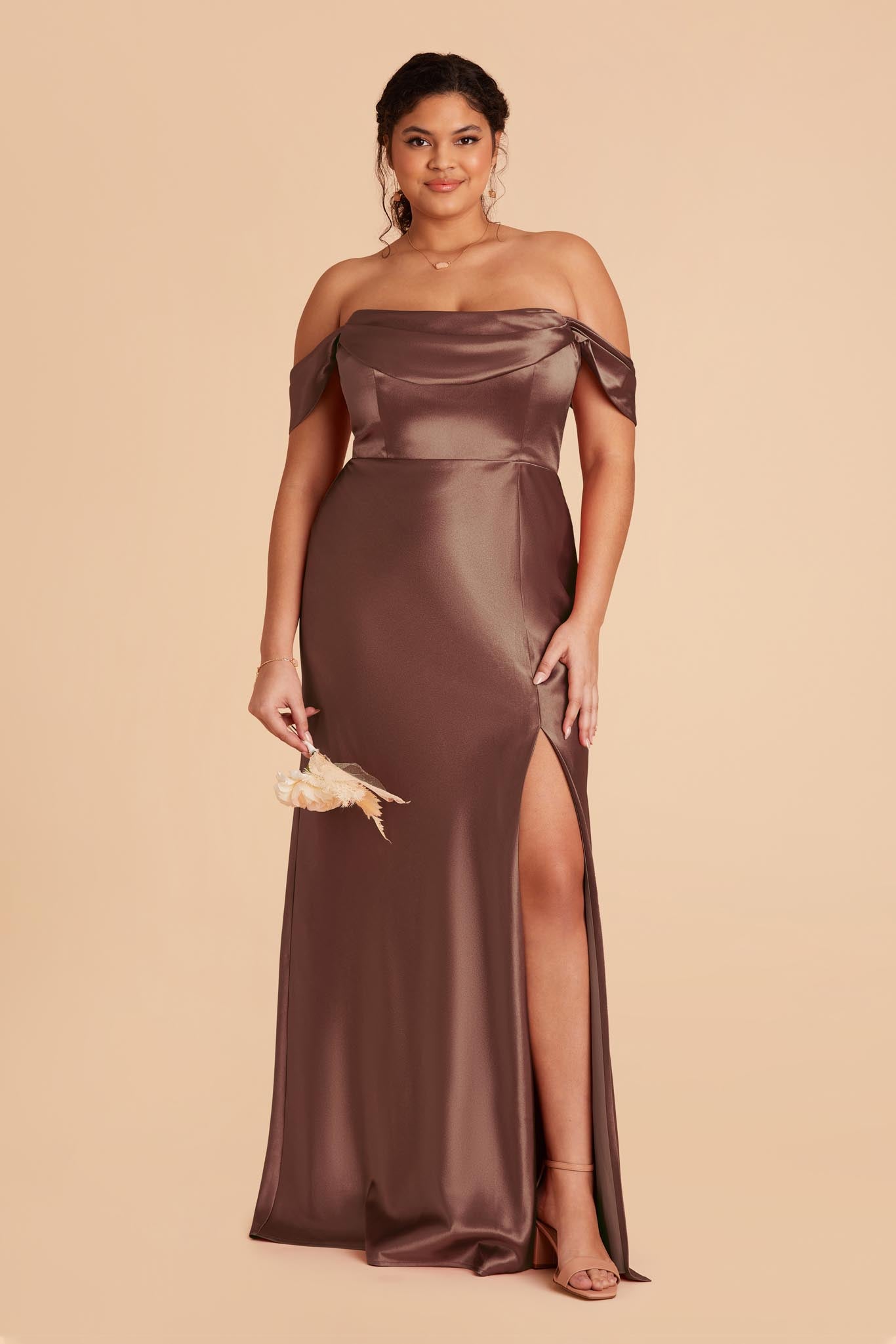 Cocoa Bridesmaid Dresses with Straps