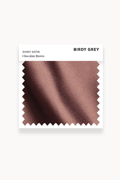 Chocolate Brown Shiny Satin Swatch by Birdy Grey