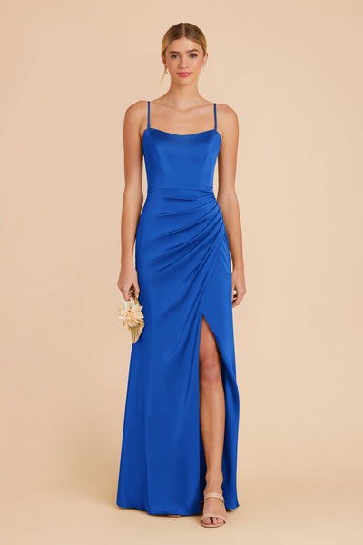 Cobalt Blue Anne Matte Satin Dress by Birdy Grey