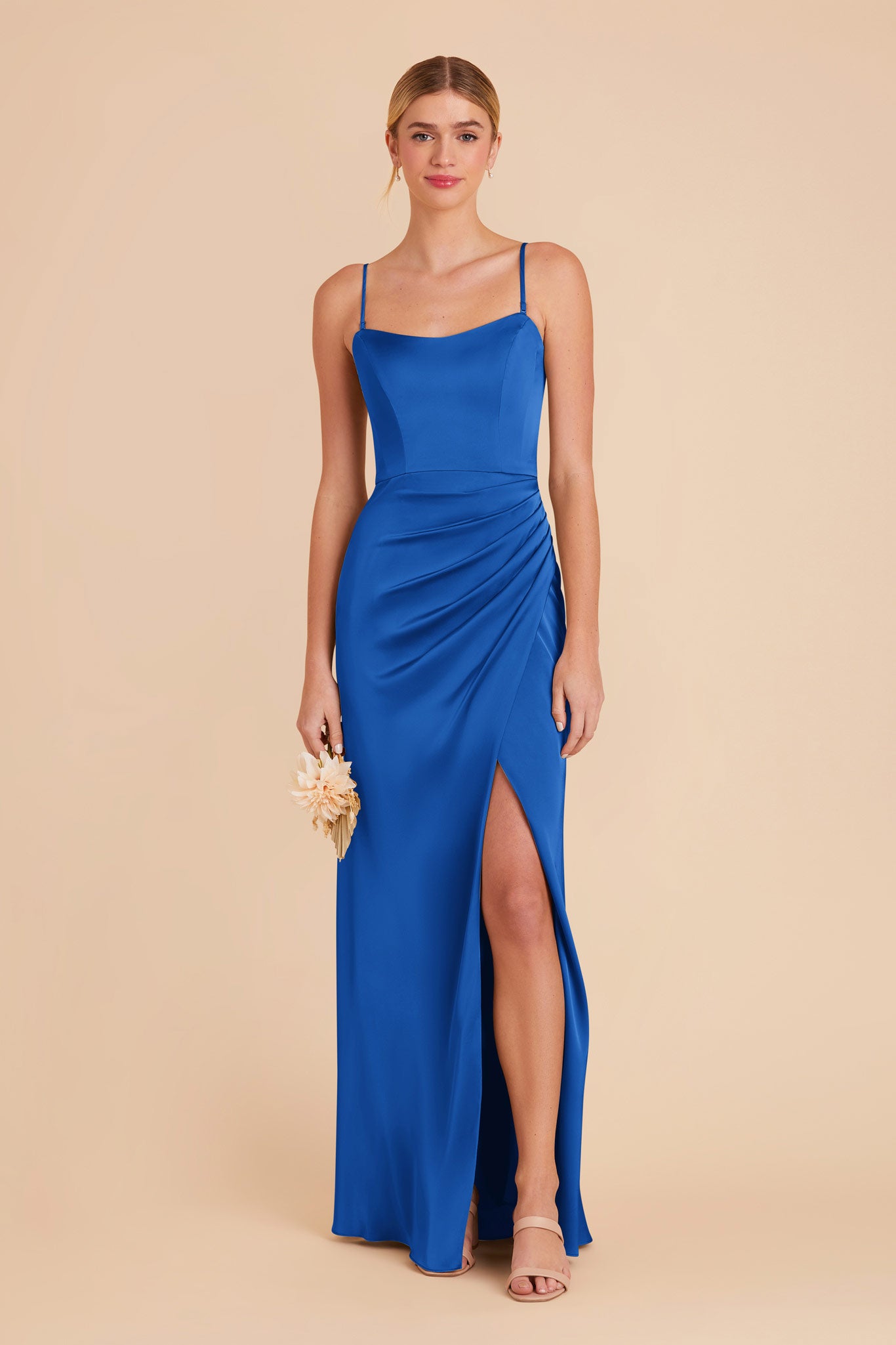 Cobalt Blue Anne Matte Satin Dress by Birdy Grey