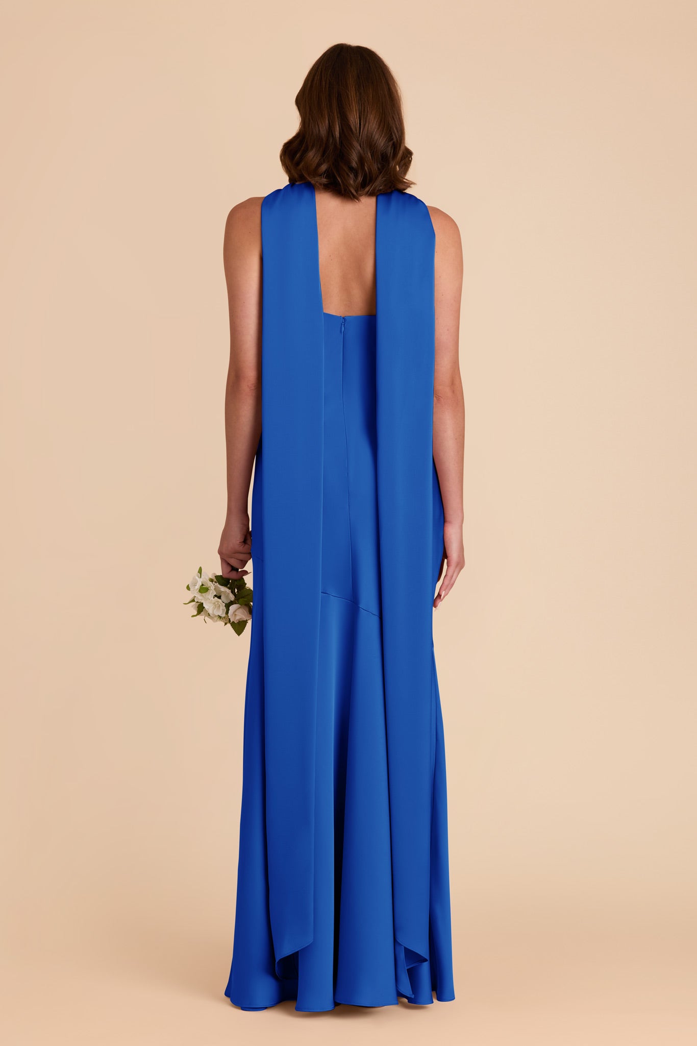 Cobalt Blue Eileen Matte Satin Dress by Birdy Grey