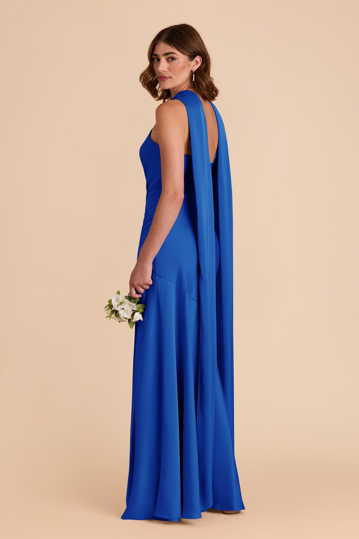 Cobalt Blue Eileen Matte Satin Dress by Birdy Grey