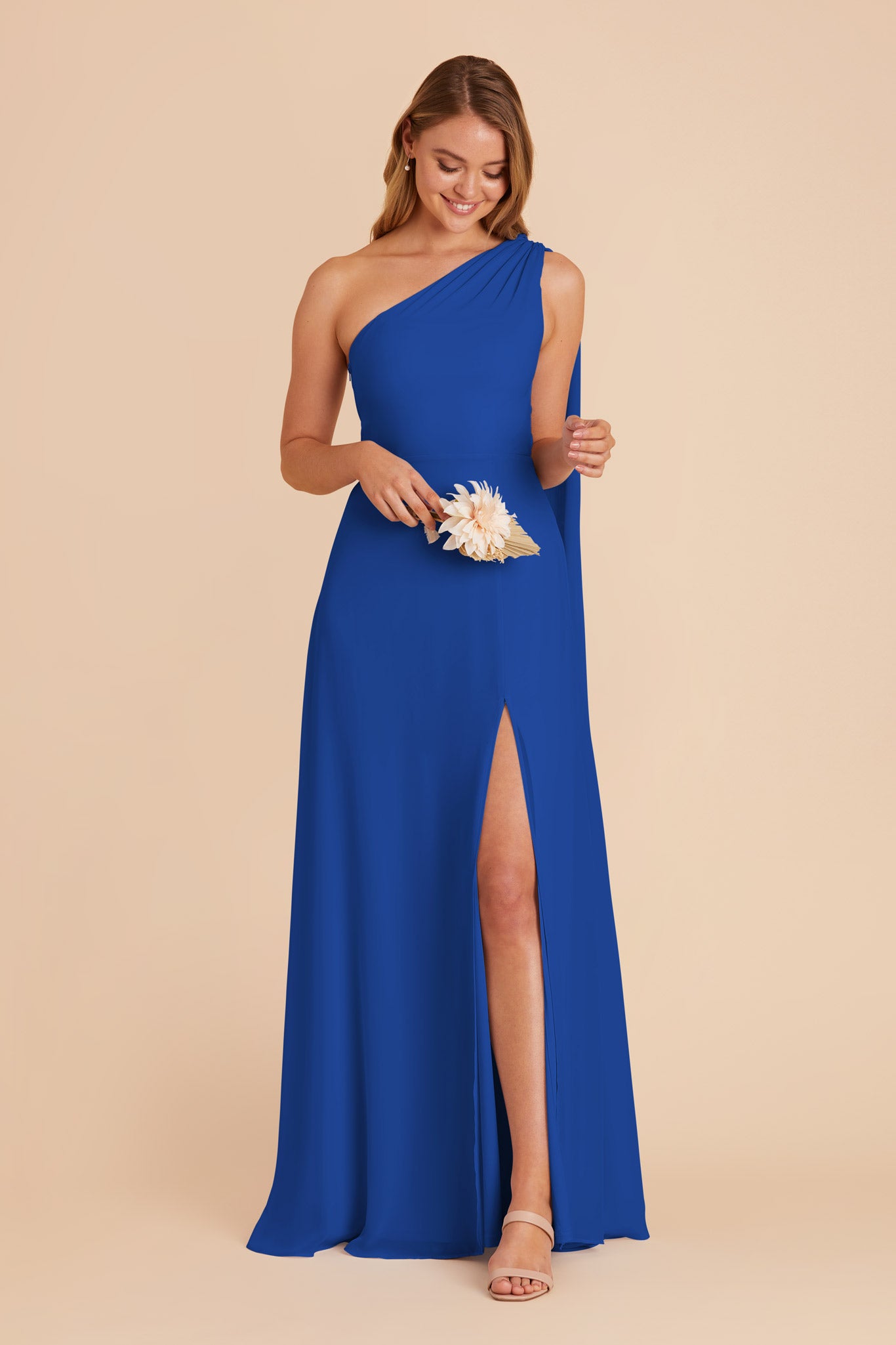 Melissa Cobalt Blue Convertible One Shoulder Bridesmaid Dress | Birdy Grey