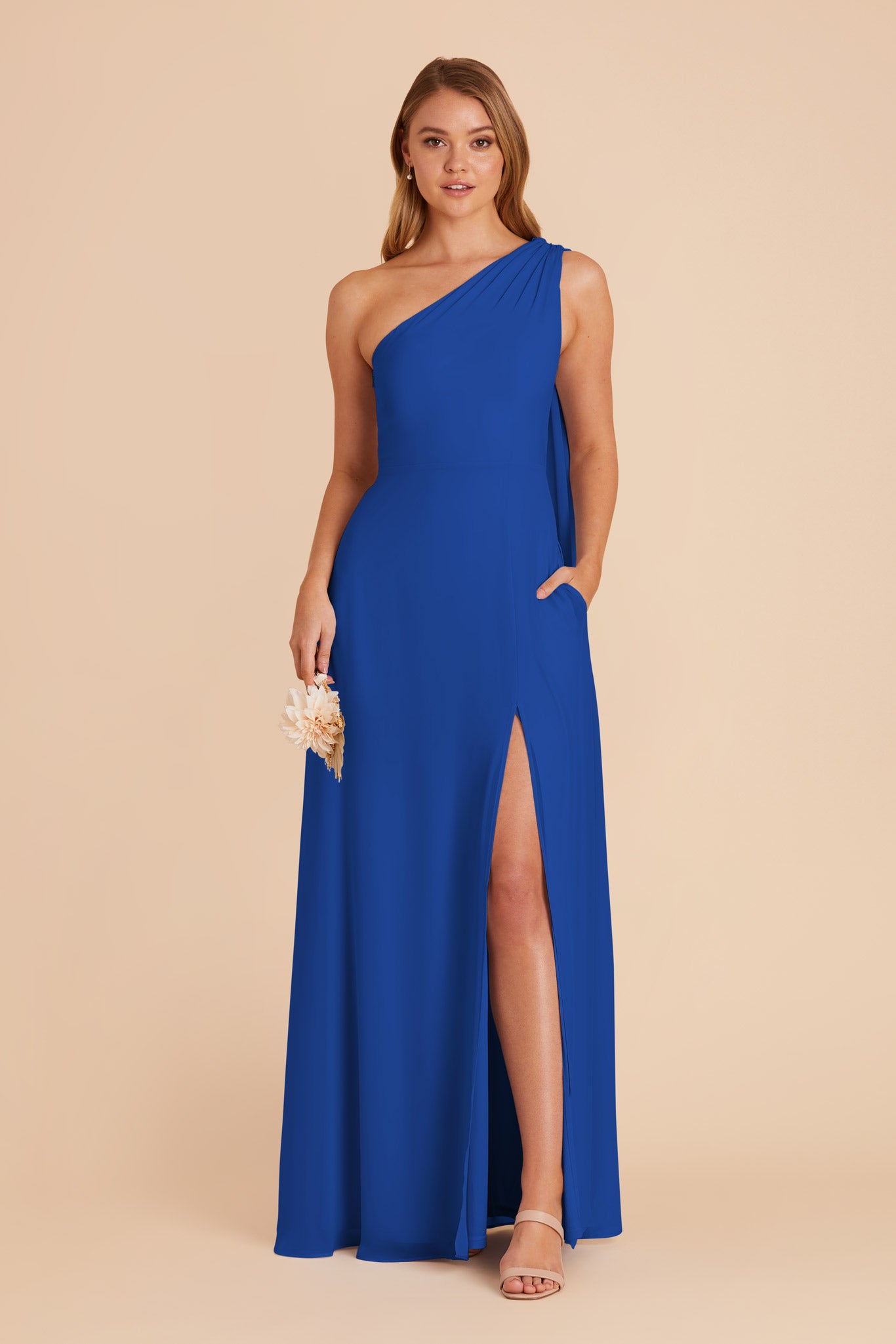 Cobalt Blue Chiffon Dress