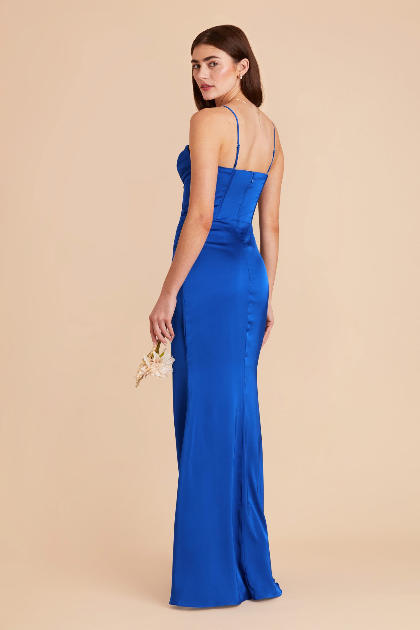 Cobalt Blue Carrie Matte Satin Dress by Birdy Grey