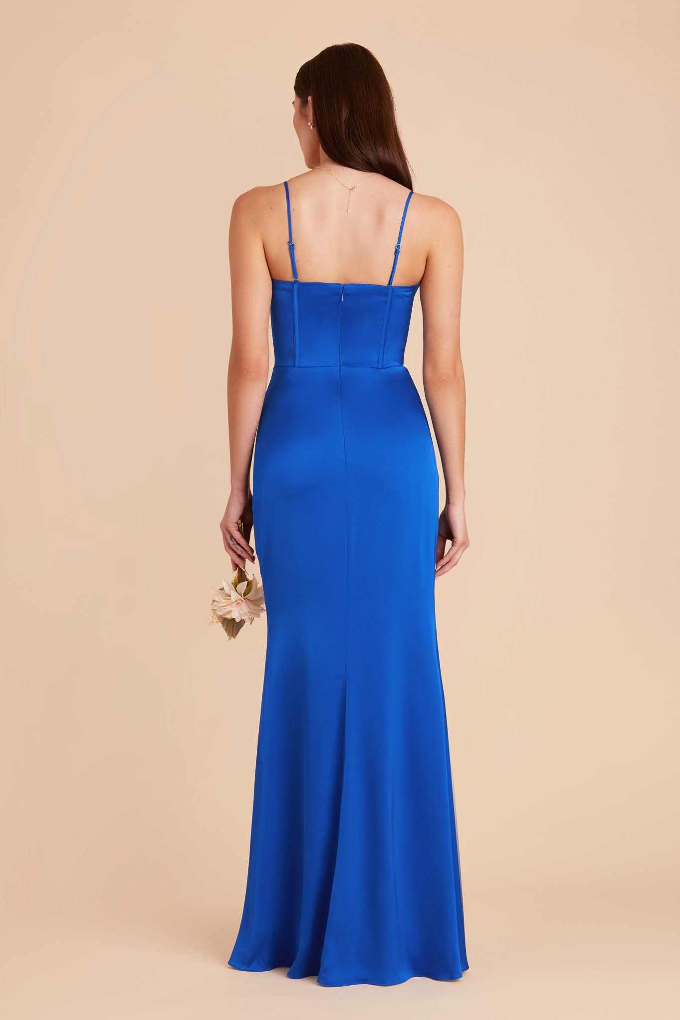 Cobalt Blue Carrie Matte Satin Dress by Birdy Grey