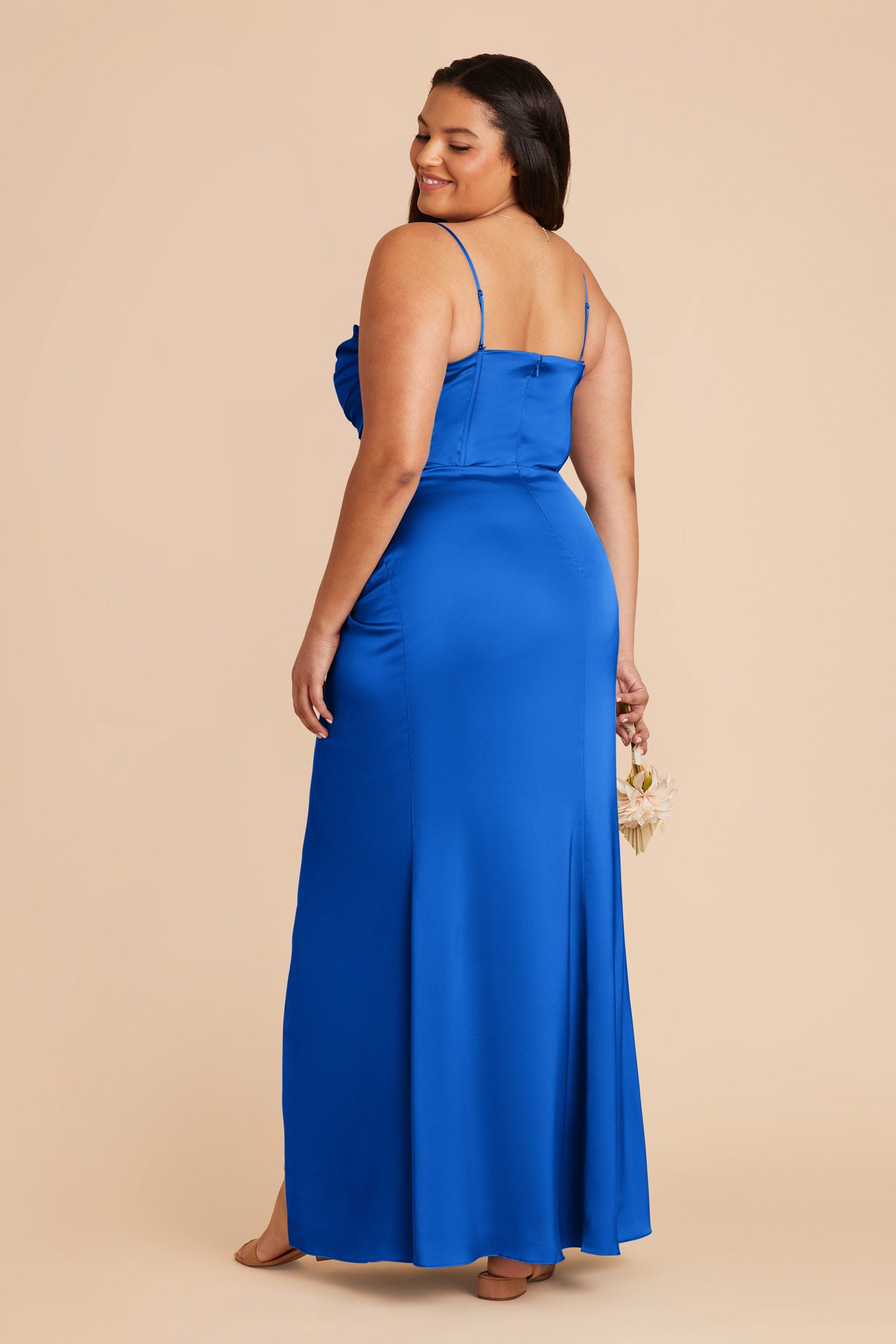 Cobalt Blue Carrie Matte Satin Dress by Birdy Grey