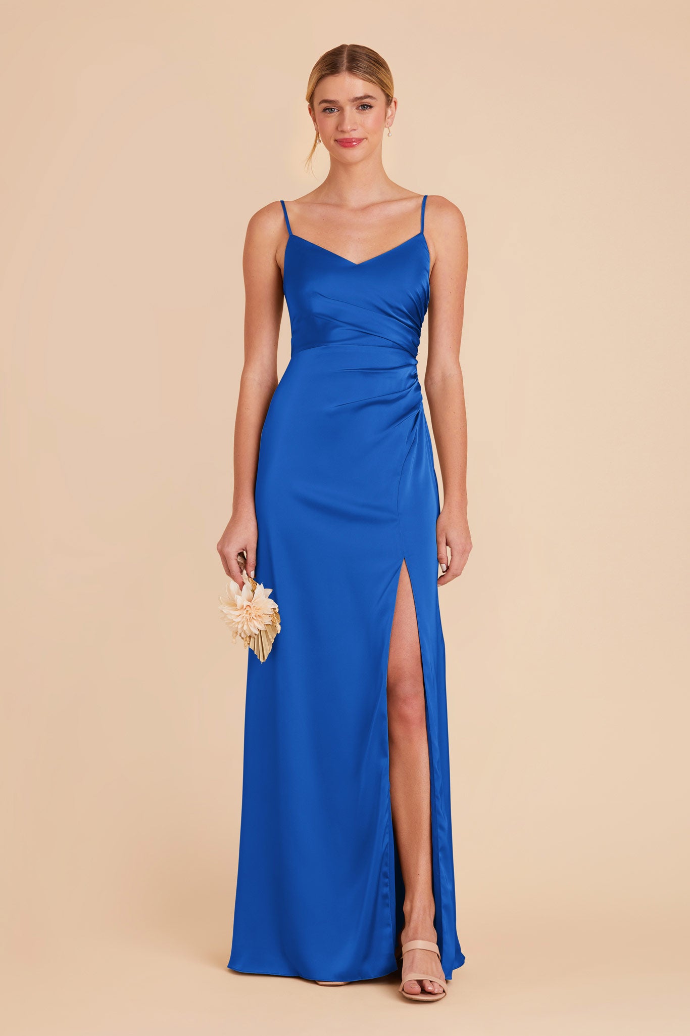 Cobalt Blue Catherine Matte Satin Dress by Birdy Grey