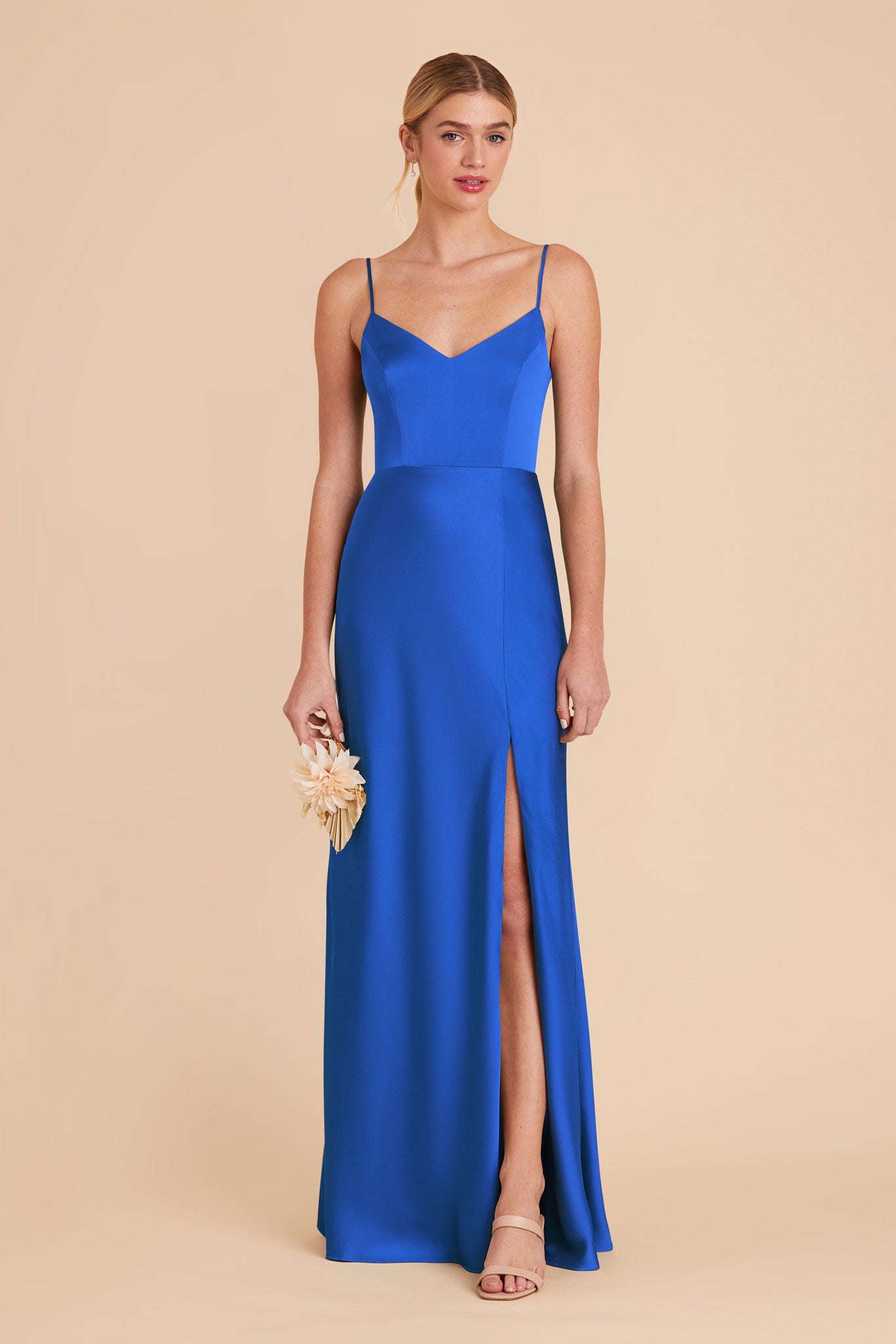 Cobalt Blue Jay Matte Satin Dress by Birdy Grey