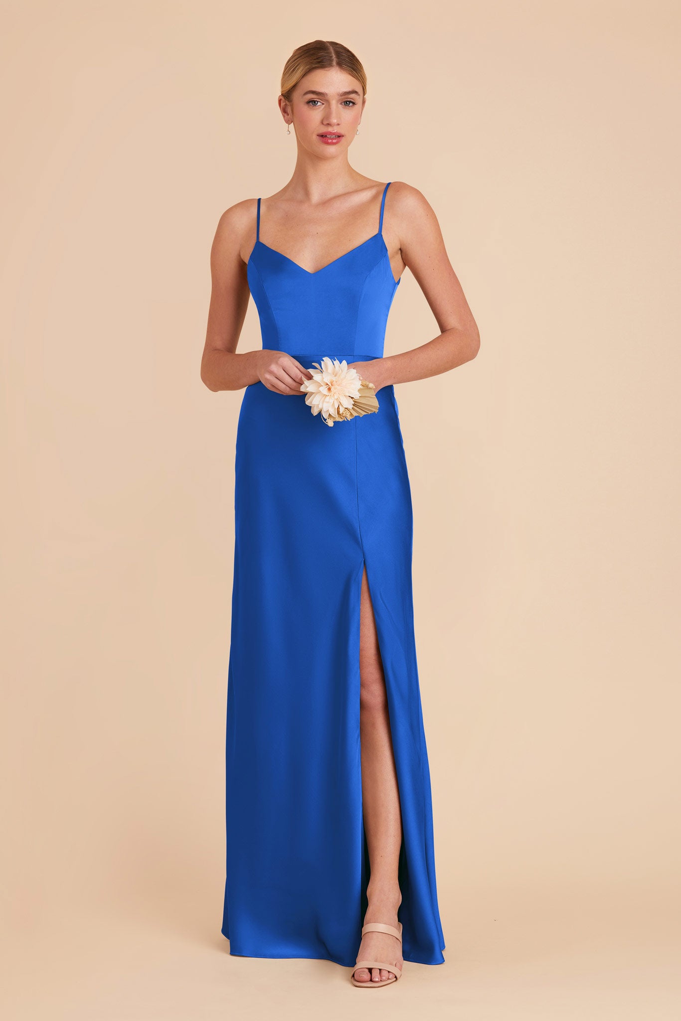 Cobalt Blue Jay Matte Satin Dress by Birdy Grey