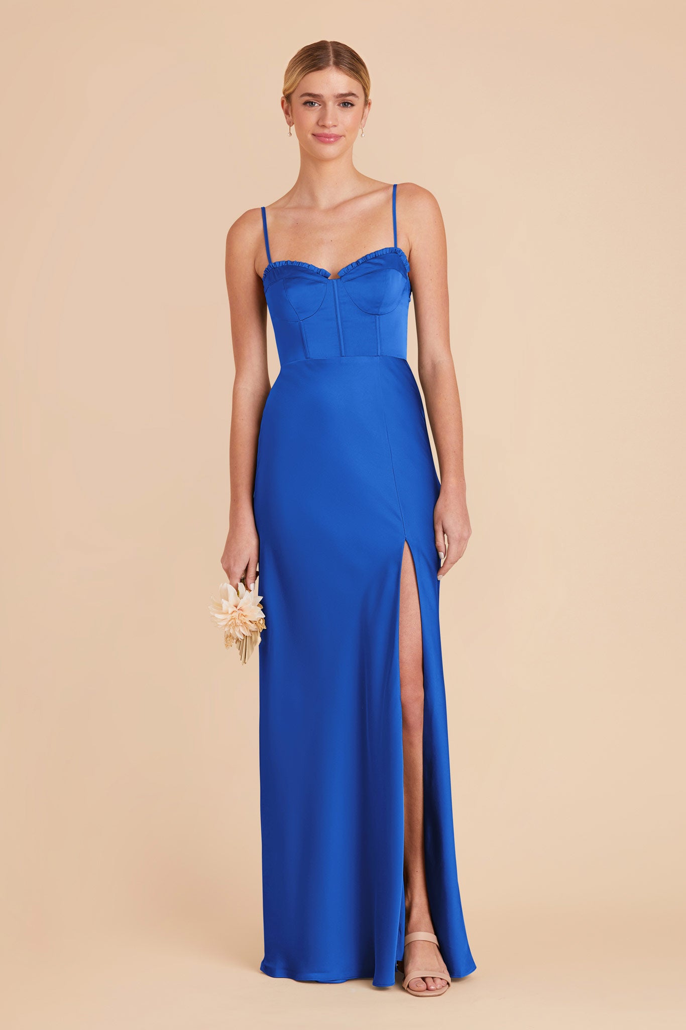 Cobalt Blue Jessica Matte Satin Dress by Birdy Grey