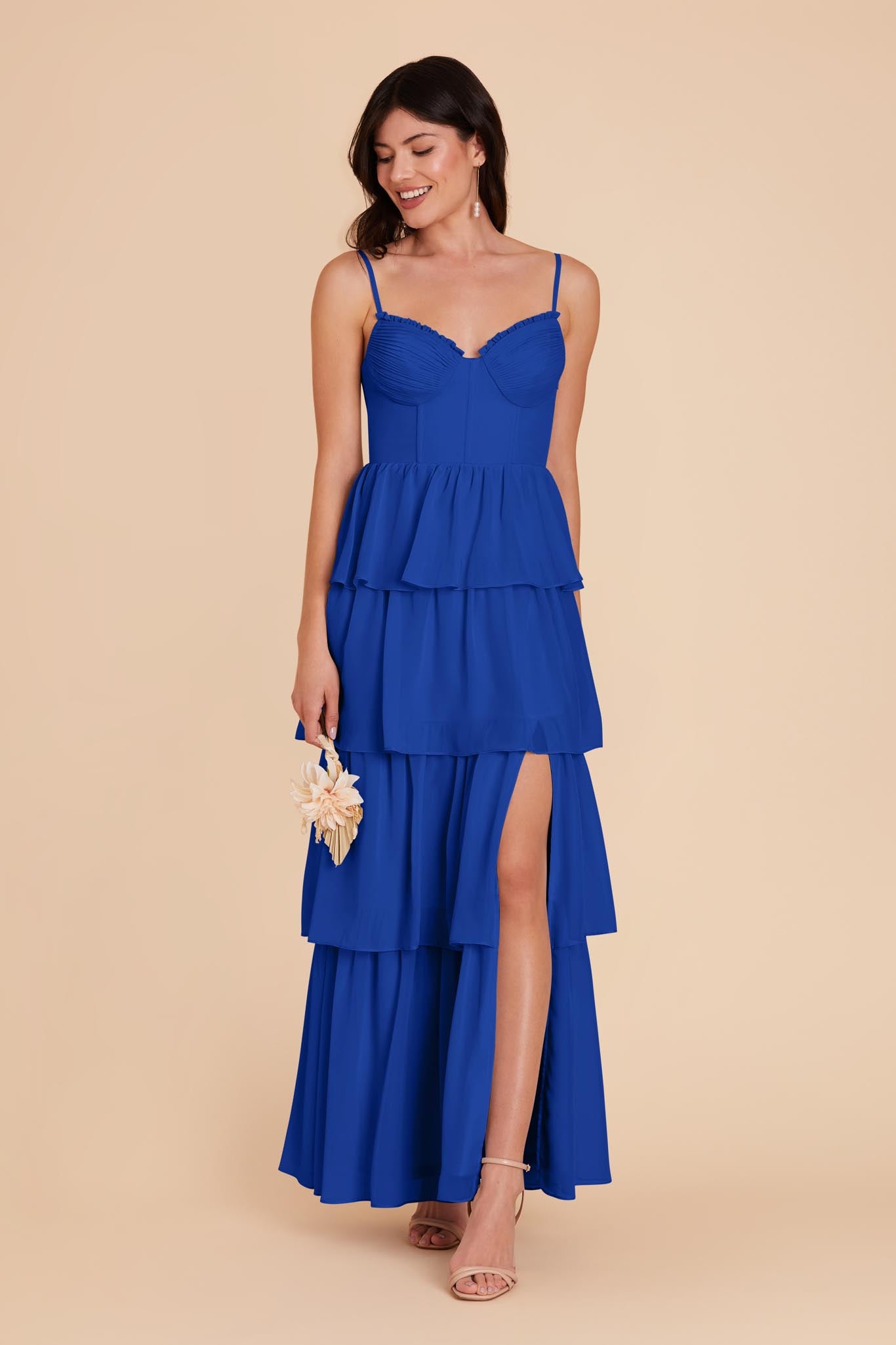 Cobalt blue chiffon dress sale