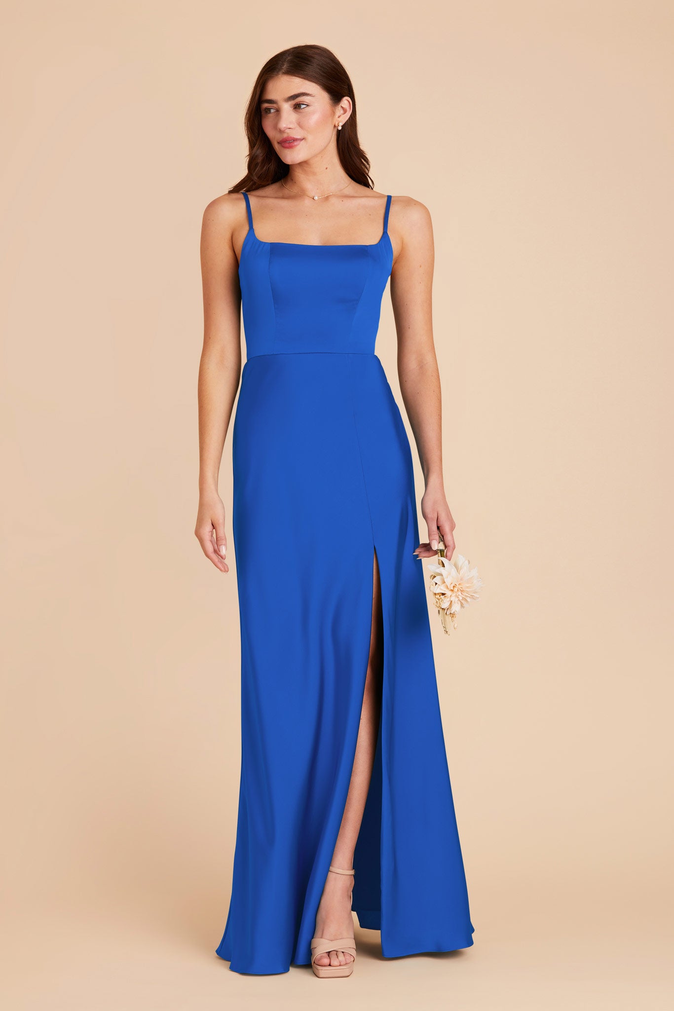 Cobalt Blue Mai Matte Satin Dress by Birdy Grey