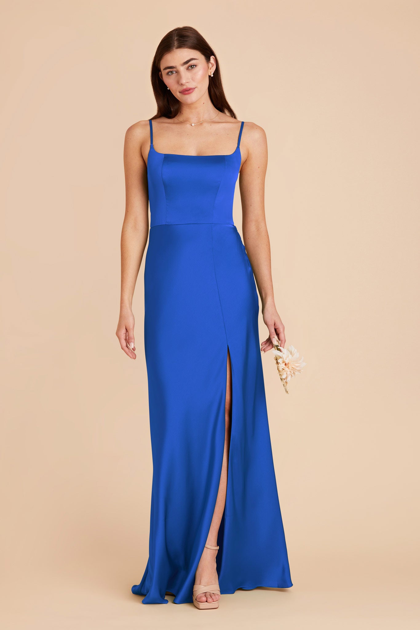 Cobalt Blue Mai Matte Satin Dress by Birdy Grey