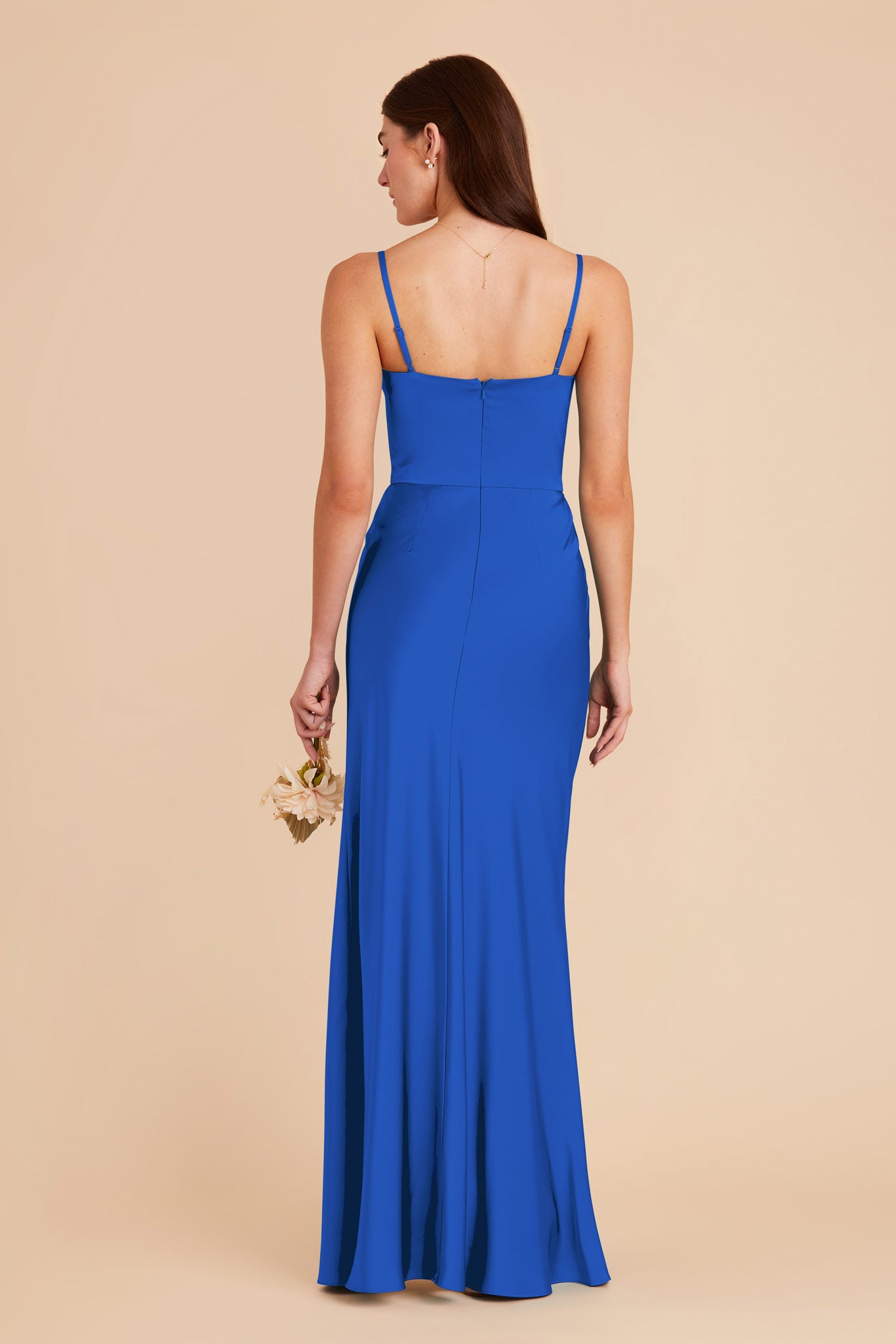 Cobalt Blue Mai Matte Satin Dress by Birdy Grey