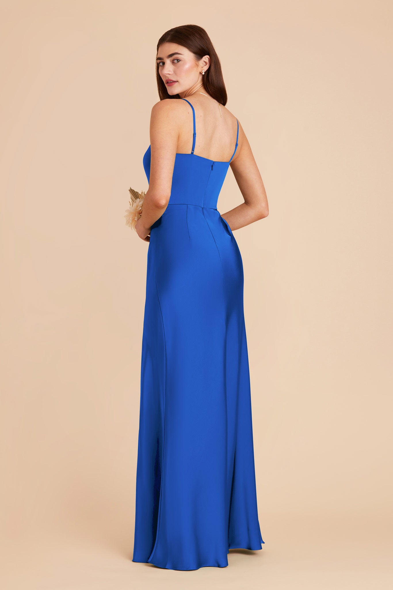 Cobalt Blue Mai Matte Satin Dress by Birdy Grey