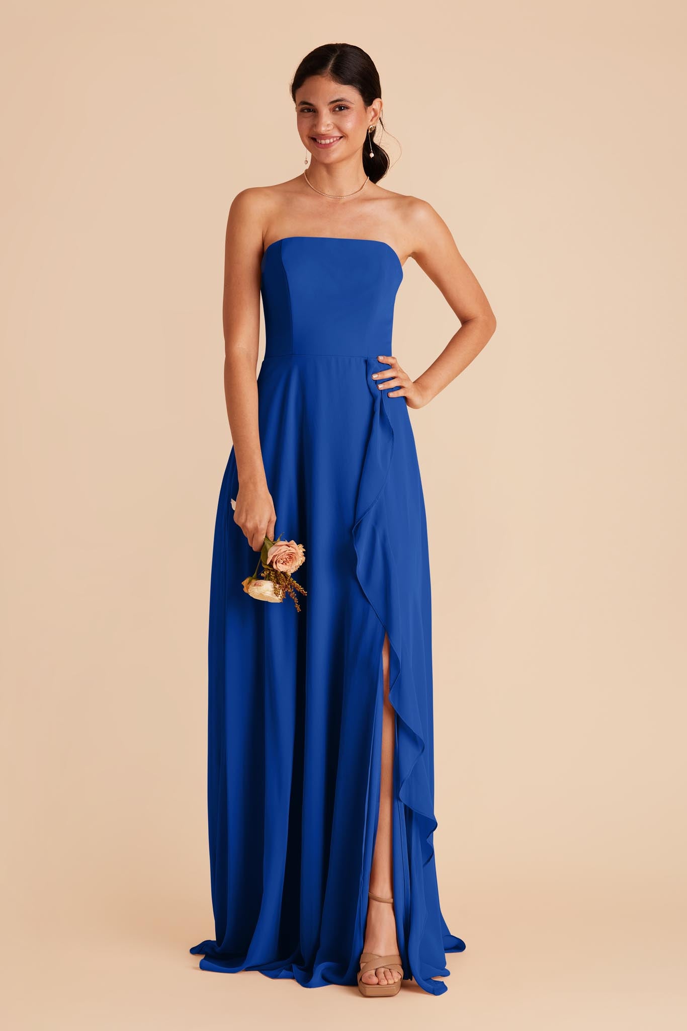 Cobalt Blue Chiffon Dress