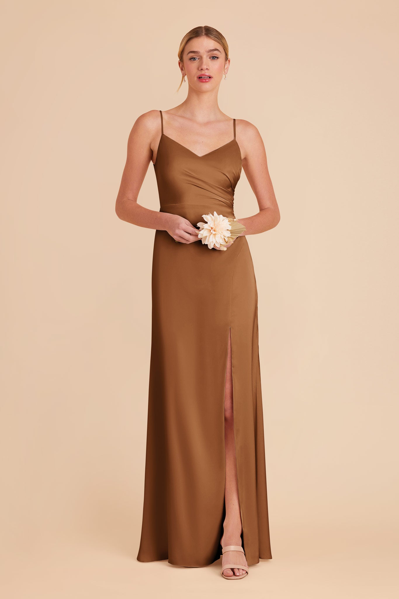 Copper Catherine Matte Satin Dress by Birdy Grey