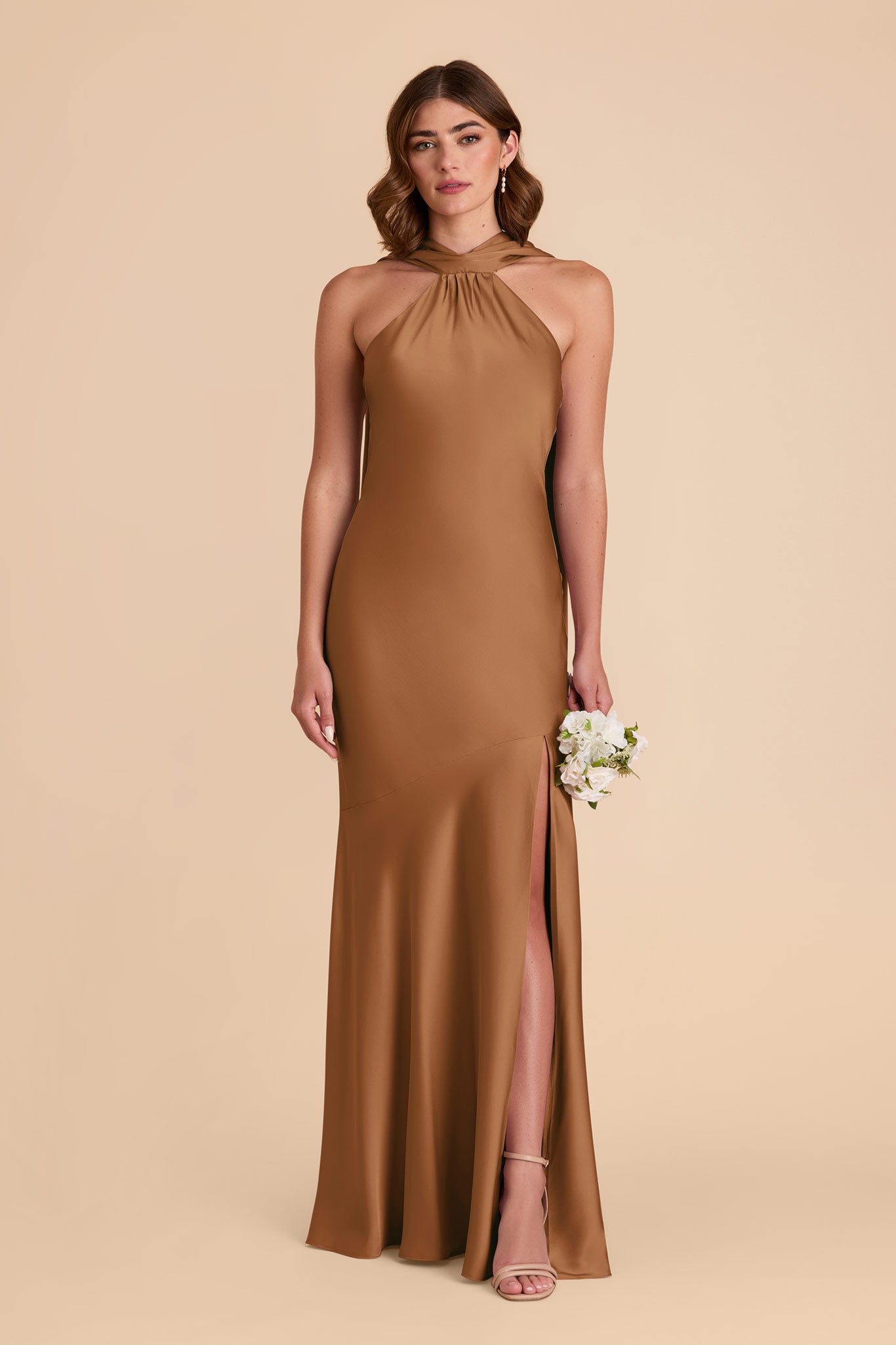 Copper Eileen Matte Satin Dress by Birdy Grey