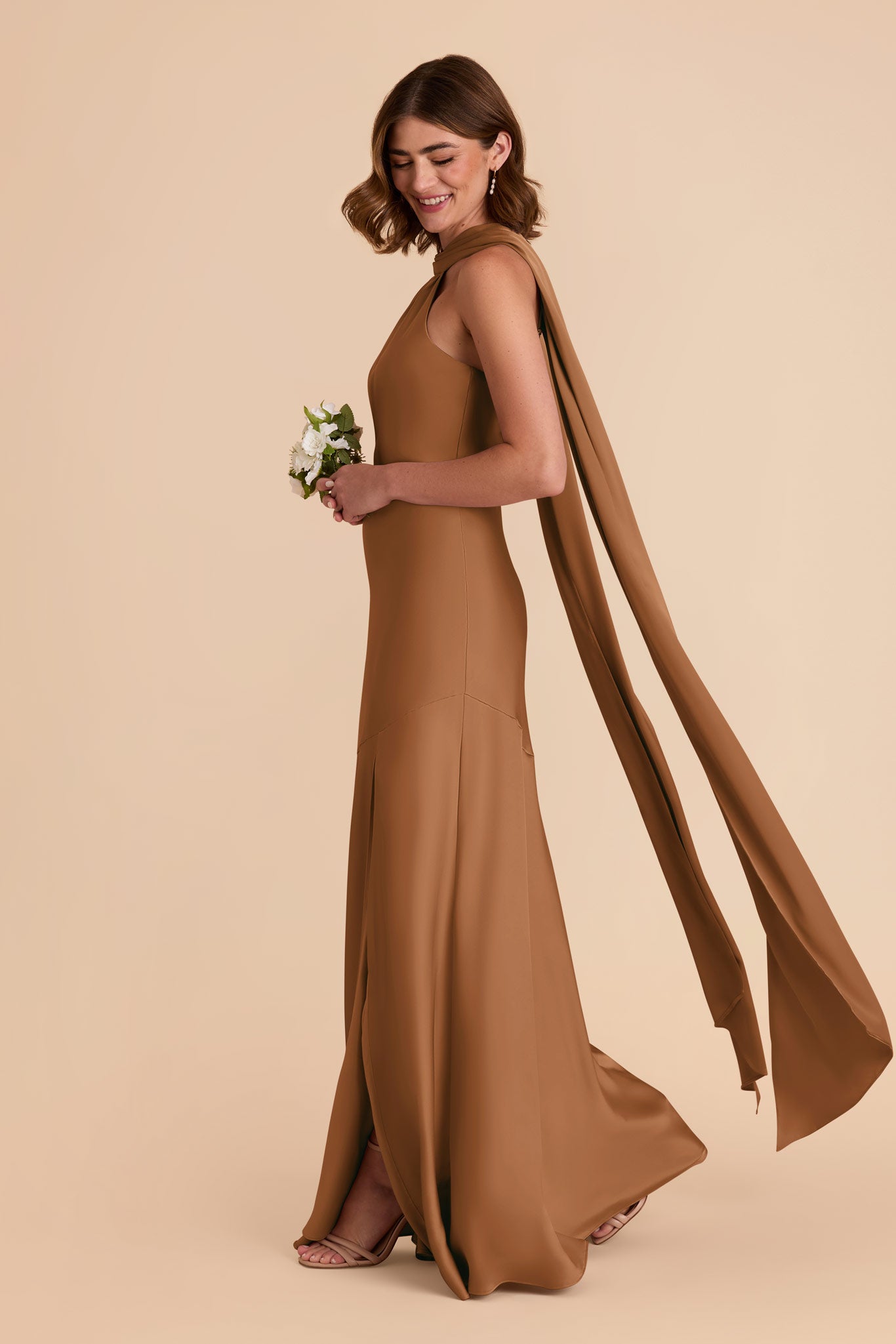 Copper Eileen Matte Satin Dress by Birdy Grey