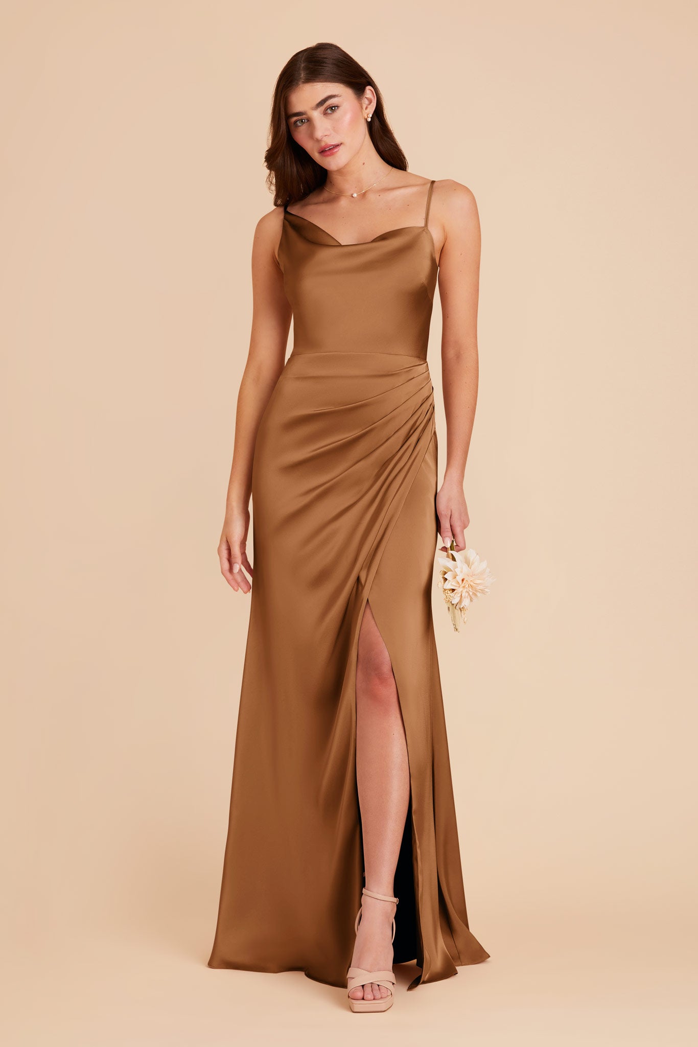 Copper Jennifer Matte Satin Dress by Birdy Grey