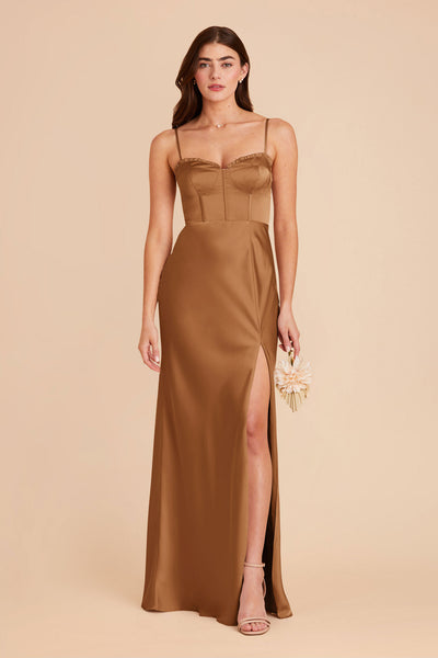 Copper Jessica Matte Satin Dress by Birdy Grey