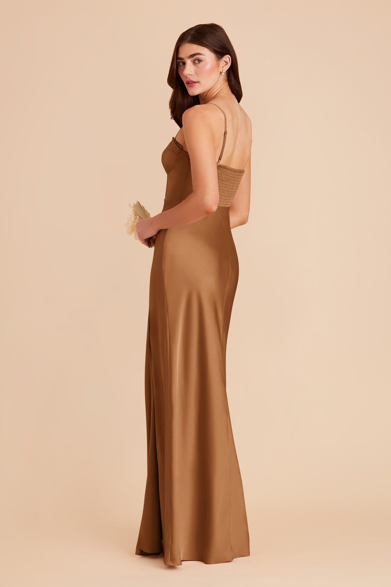 Copper Jessica Matte Satin Dress by Birdy Grey