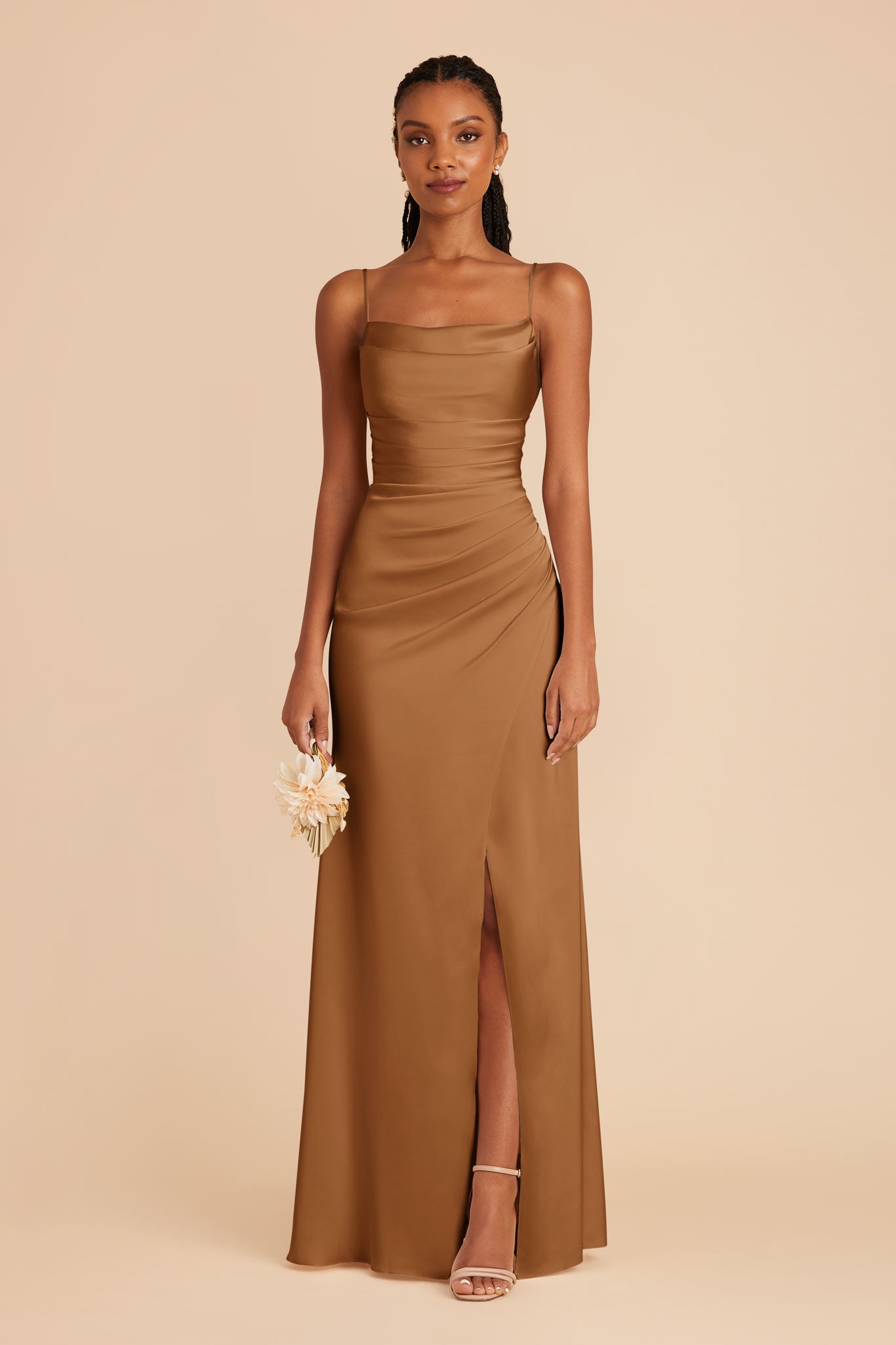 Copper Lydia Matte Satin Dress by Birdy Grey