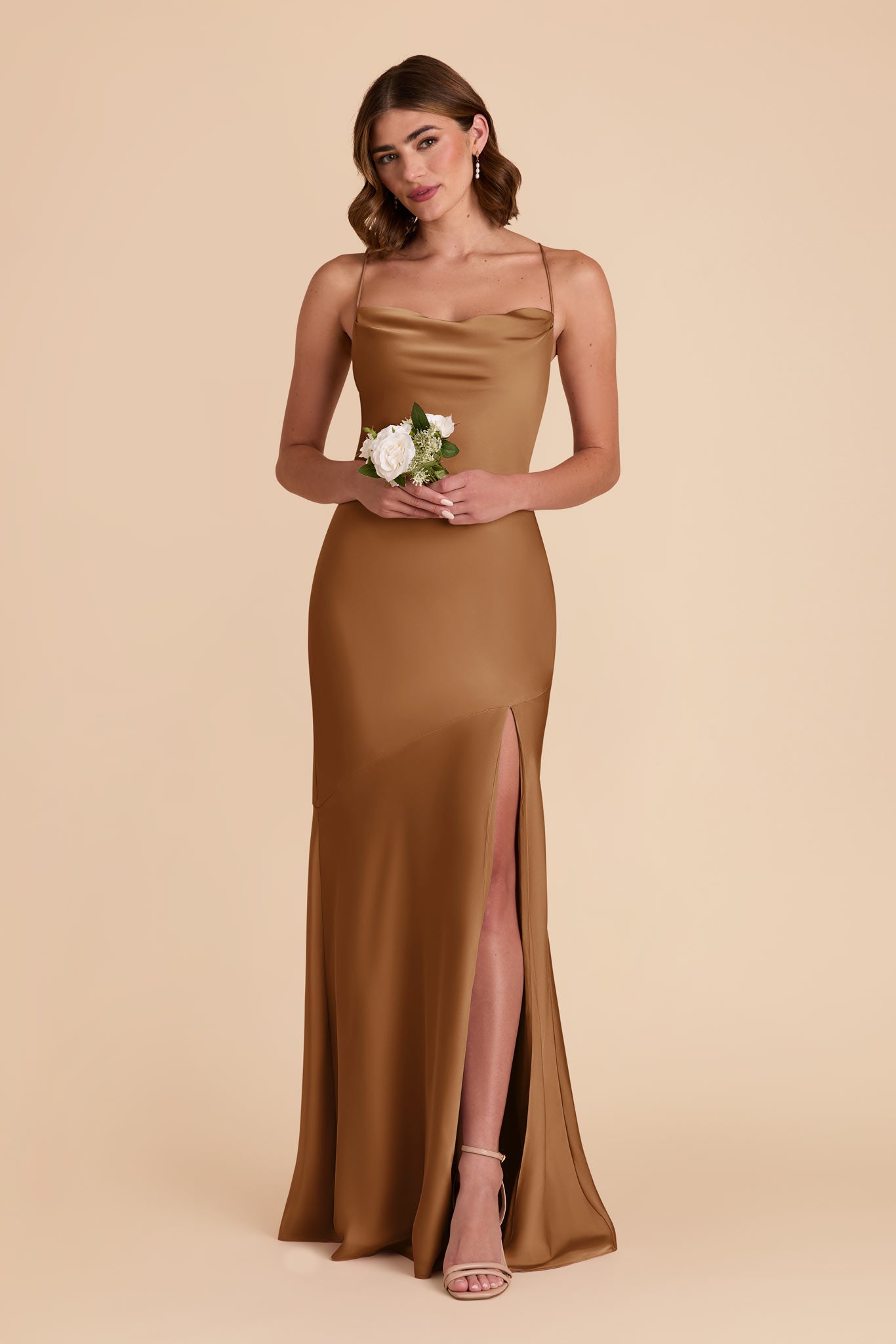 Copper Olivia Matte Satin Dress by Birdy Grey