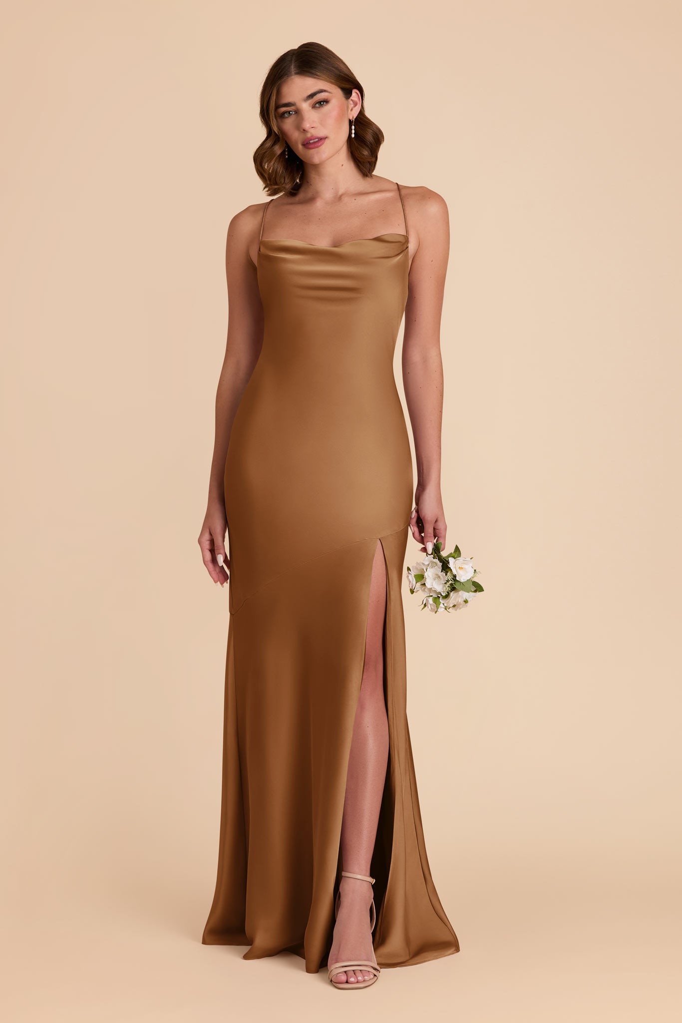 Copper Olivia Matte Satin Dress by Birdy Grey