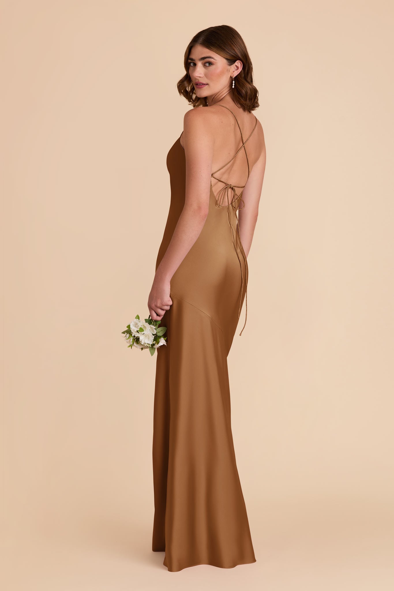 Copper Olivia Matte Satin Dress by Birdy Grey