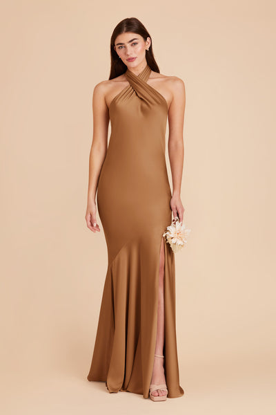 Copper Stephanie Matte Satin Dress by Birdy Grey