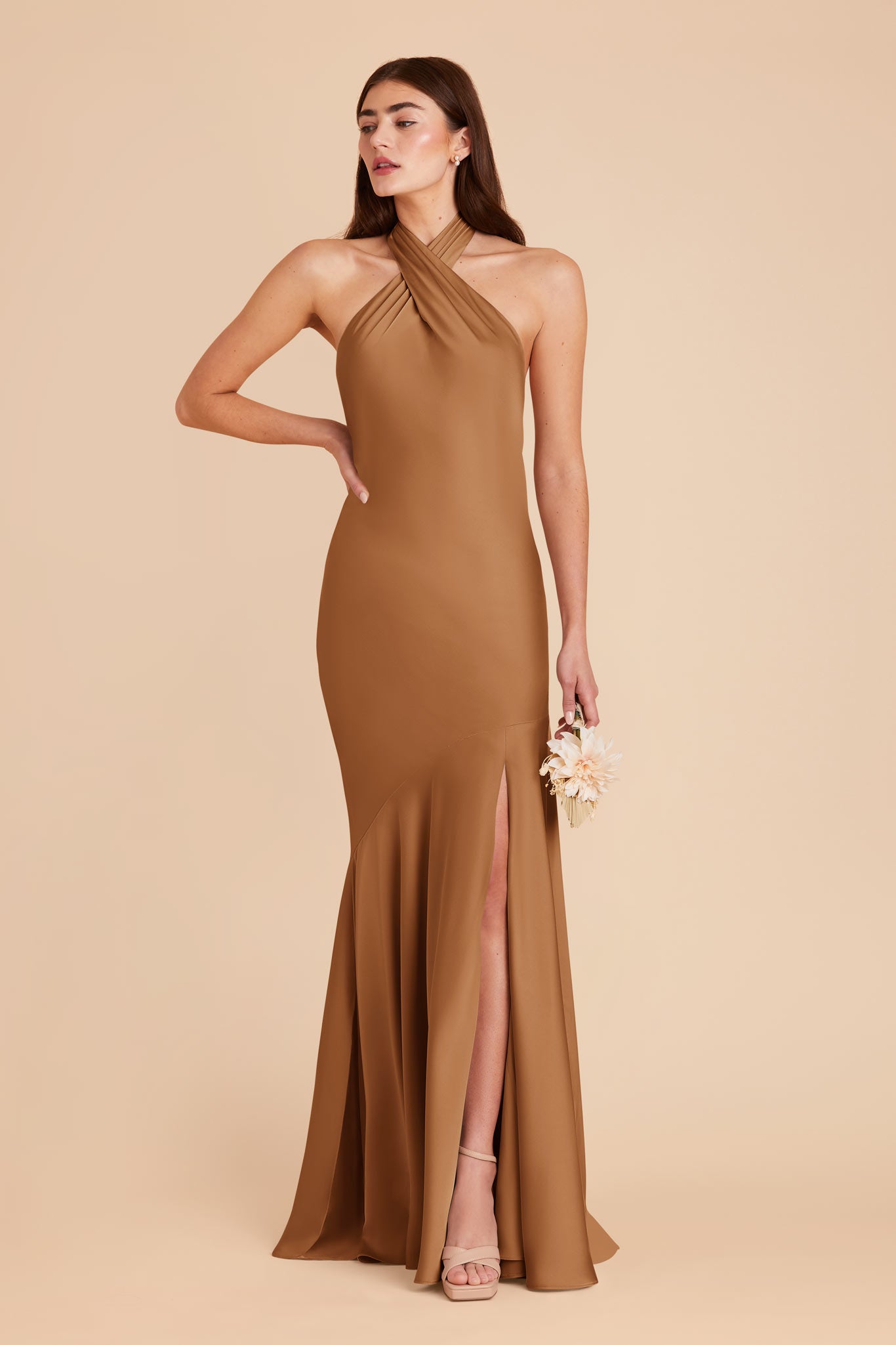 Copper Stephanie Matte Satin Dress by Birdy Grey