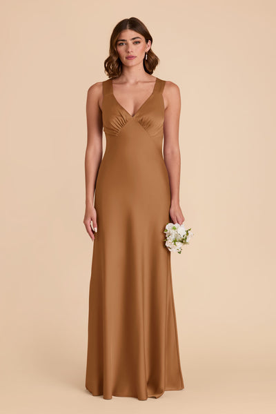 Copper Veronica Matte Satin Dress by Birdy Grey