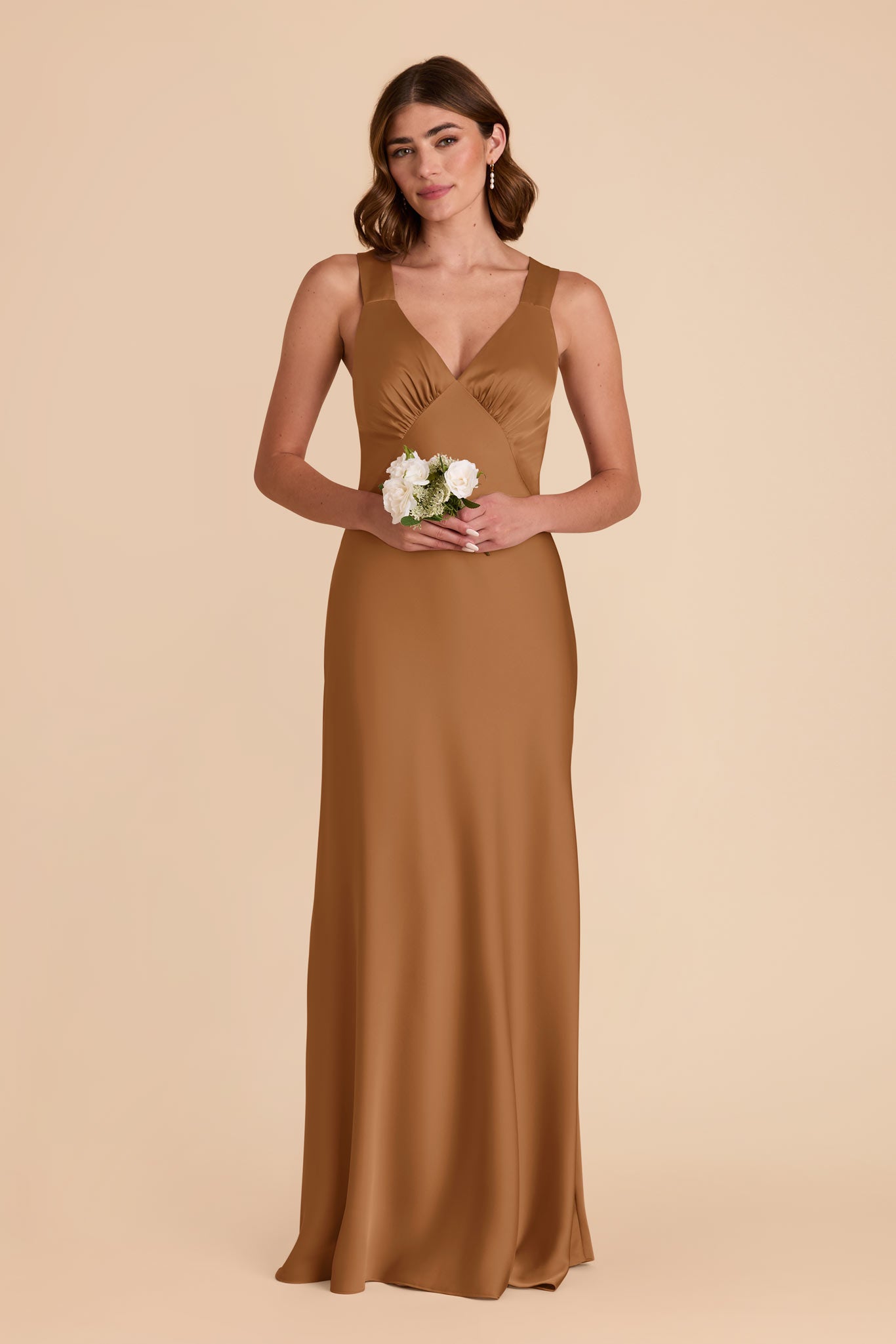 Copper Veronica Matte Satin Dress by Birdy Grey