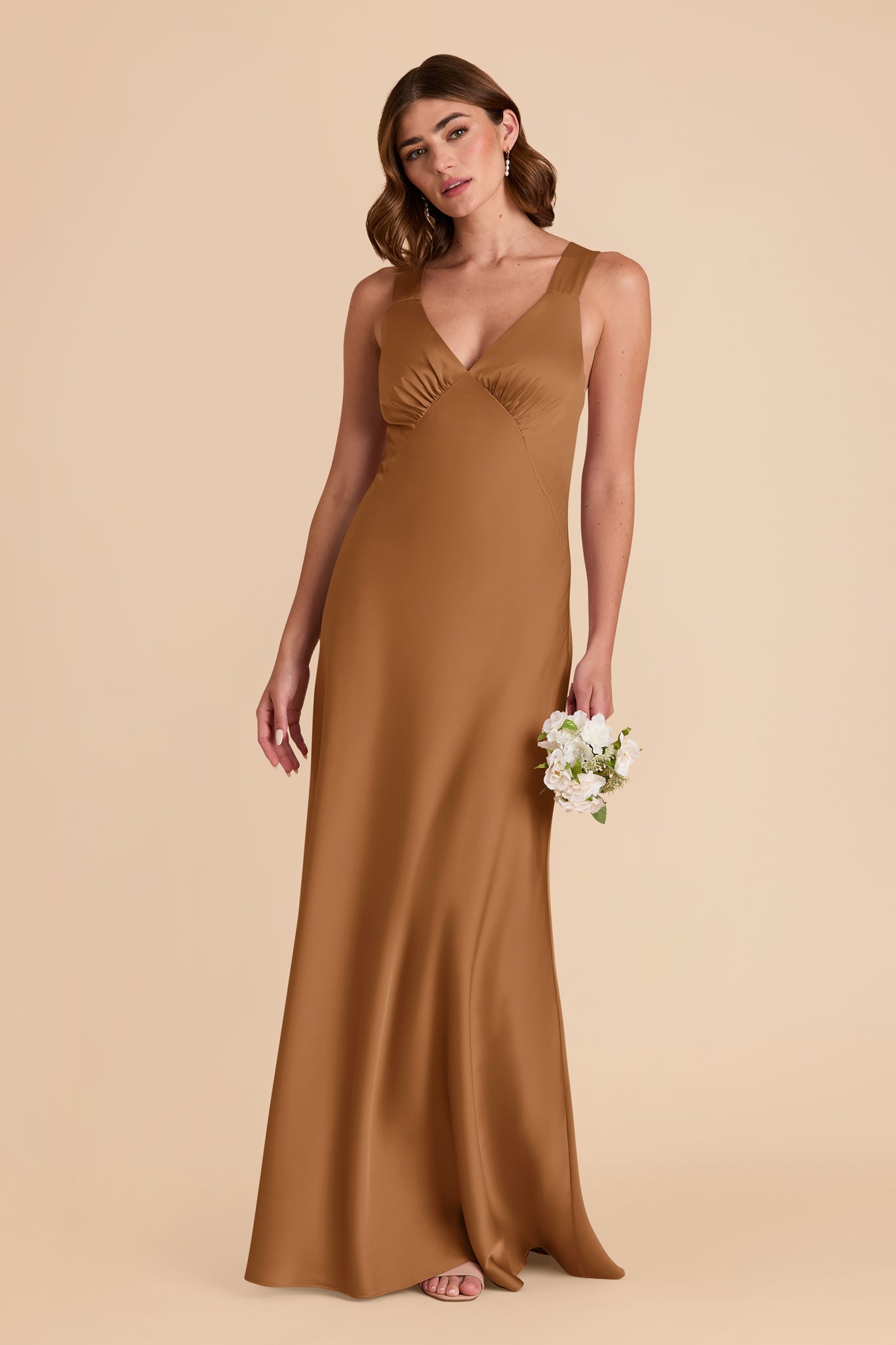 Copper Veronica Matte Satin Dress by Birdy Grey