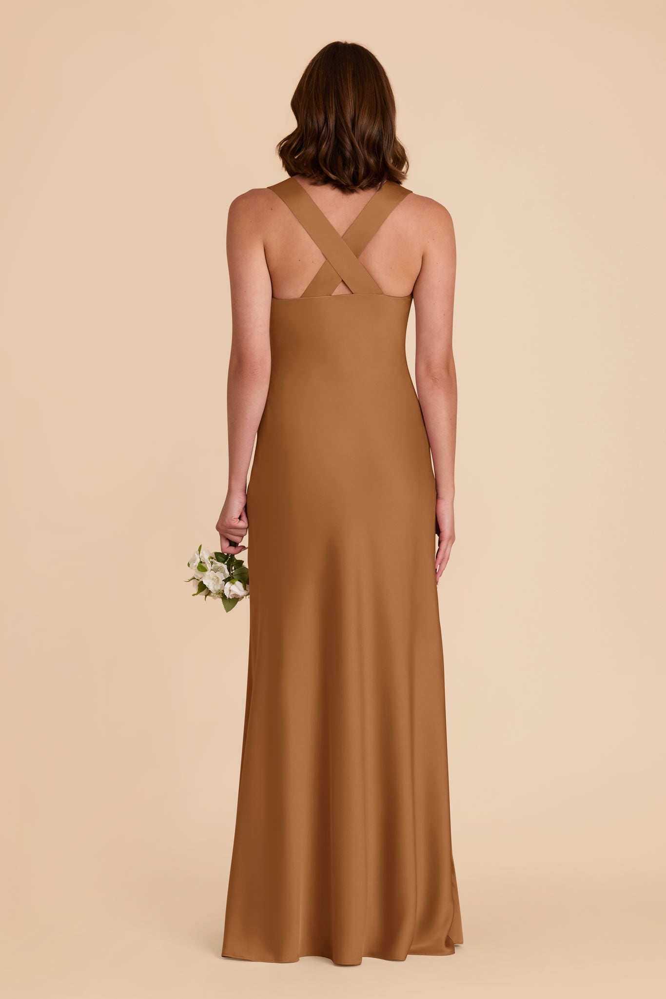 Copper Veronica Matte Satin Dress by Birdy Grey